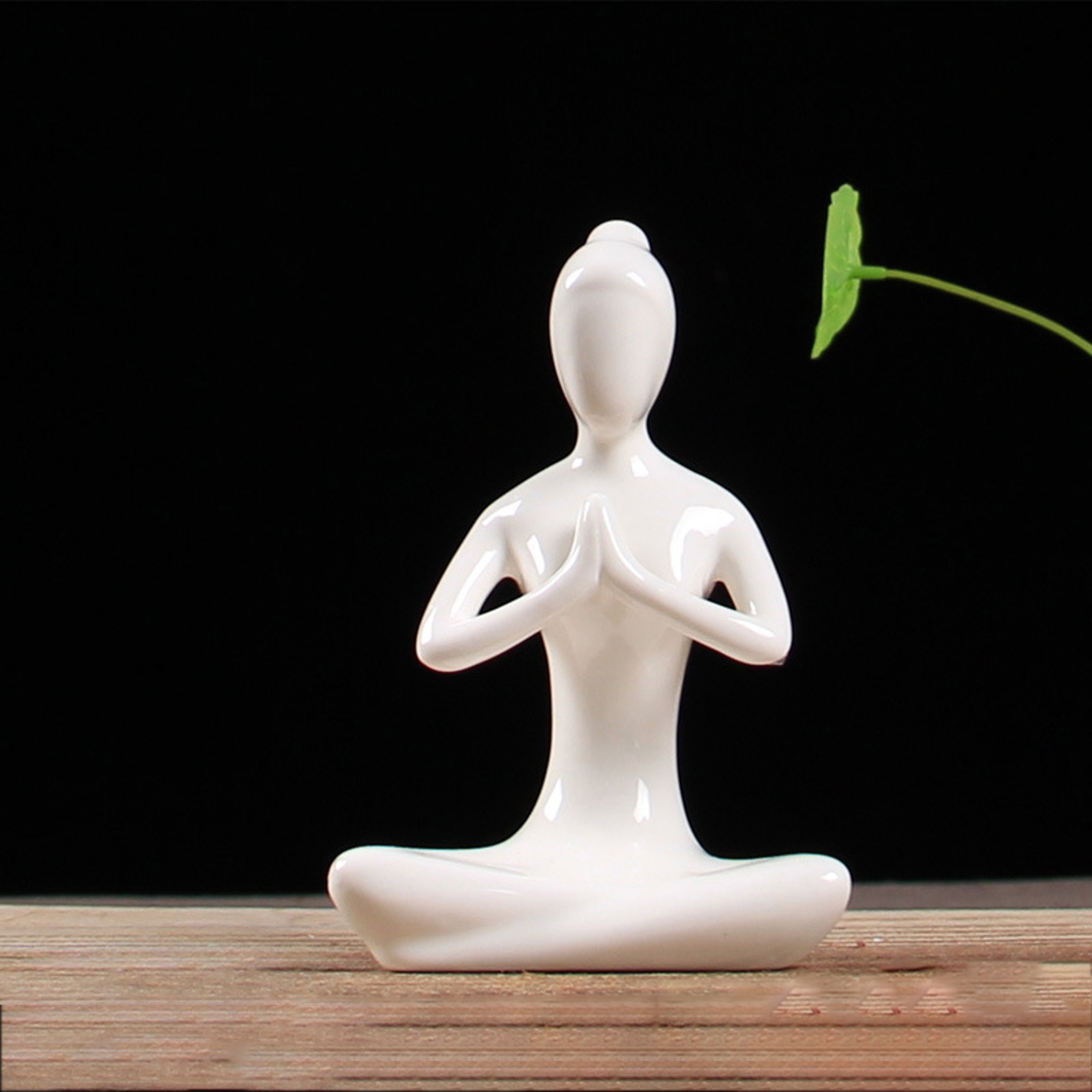 Ceramic Yoga Pose Figurine Abstract Sculpture Zen Home Decor – view 3
