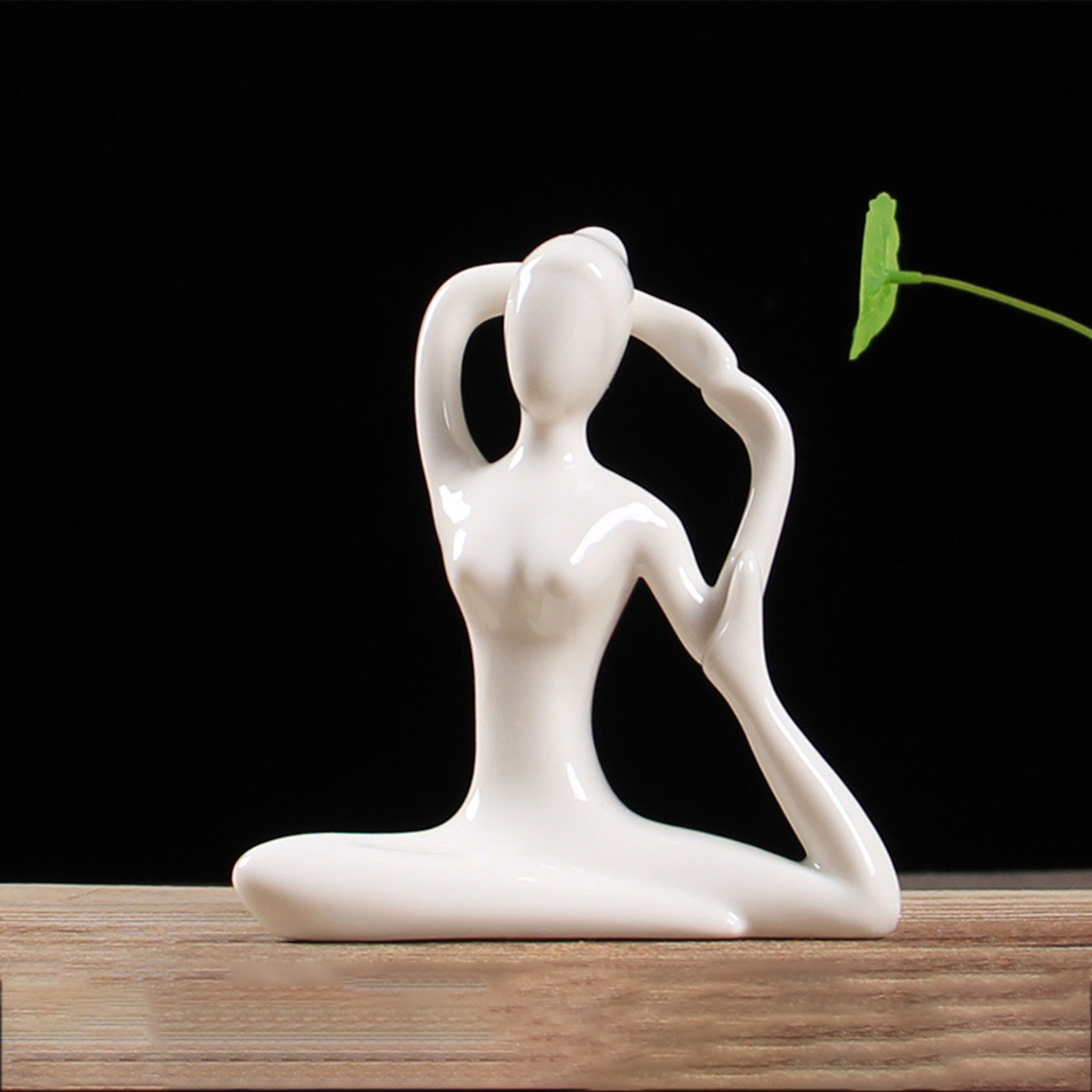 Ceramic Yoga Pose Figurine Abstract Sculpture Zen Home Decor – view 6