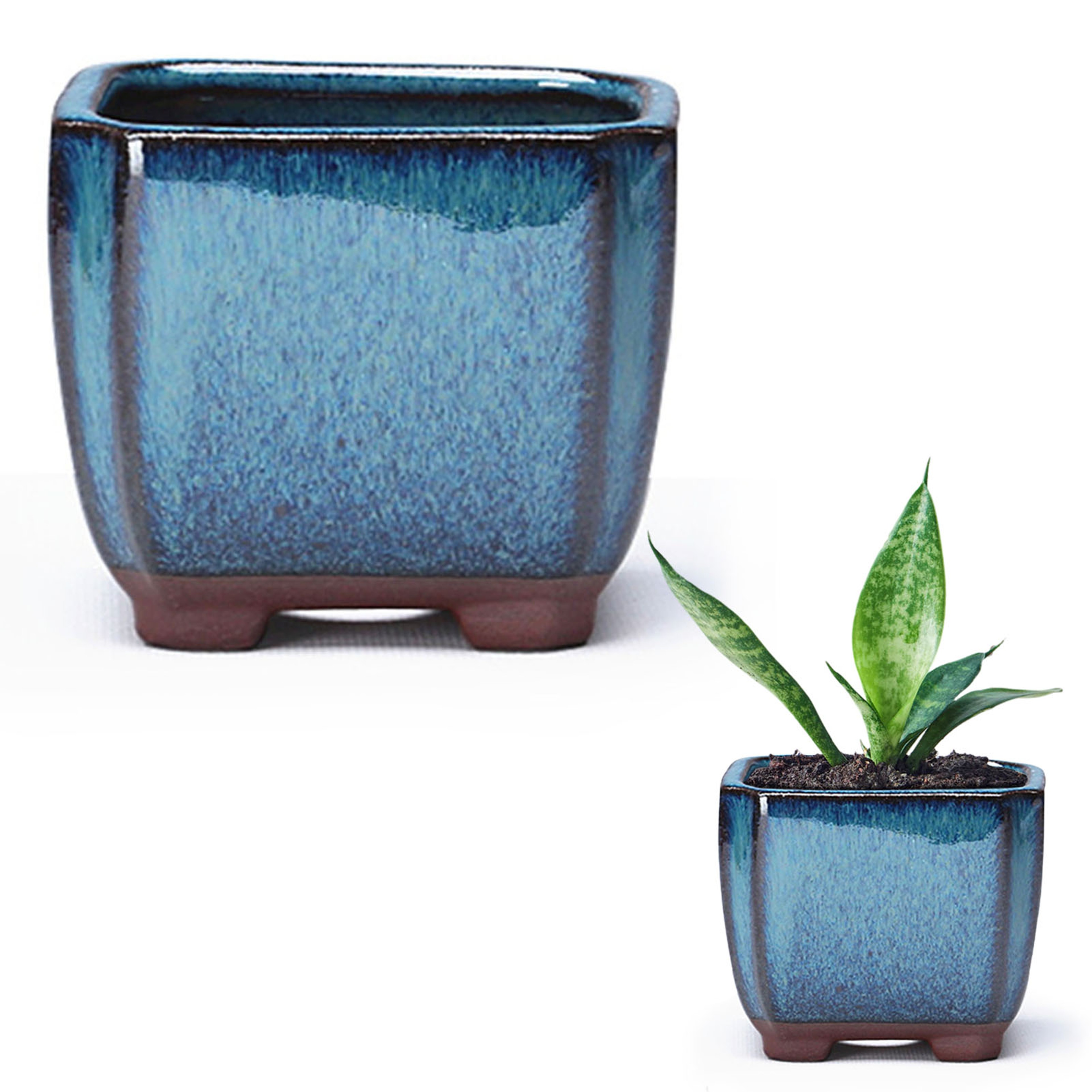 Ceramic Succulent Planter with Drainage Hole & Ventilation for Indoor Outdoor Plants – view 7