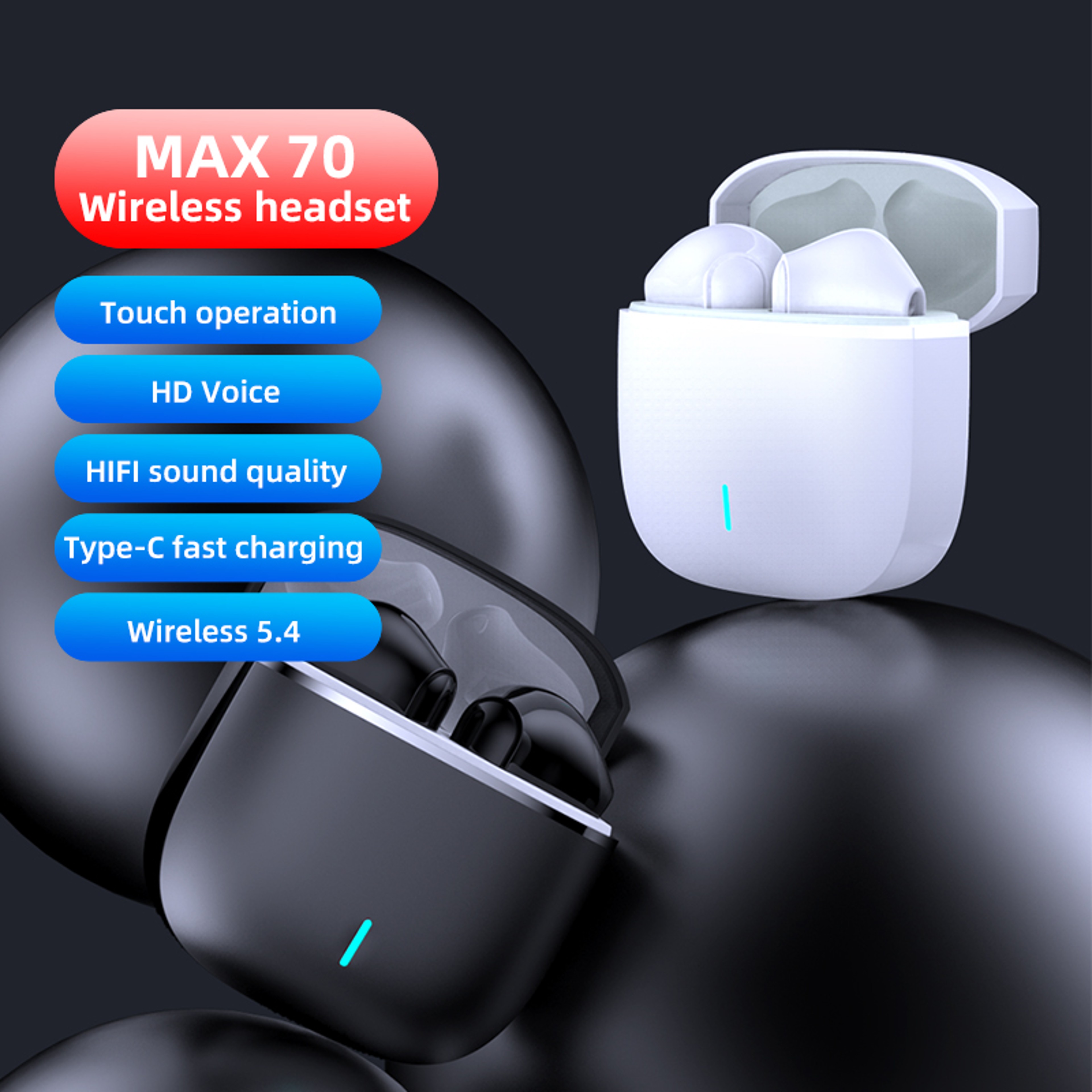 Max Wireless Earbuds Bluetooth HD Stereo Sports Fit Earphones – view 4