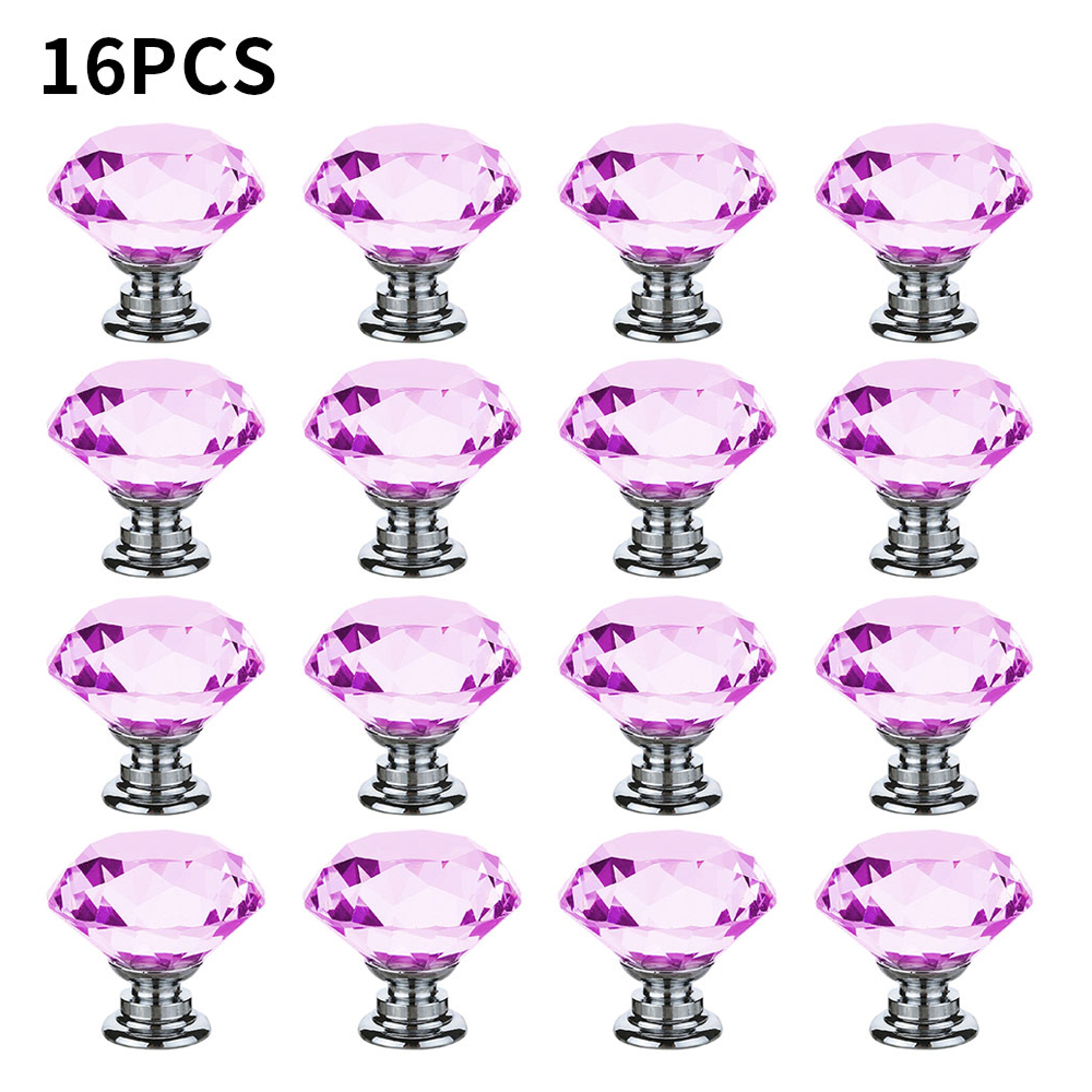 Pink Crystal Diamond Cabinet Knobs Elegant Acrylic Drawer Pulls for Chic Furniture Upgrade – view 1