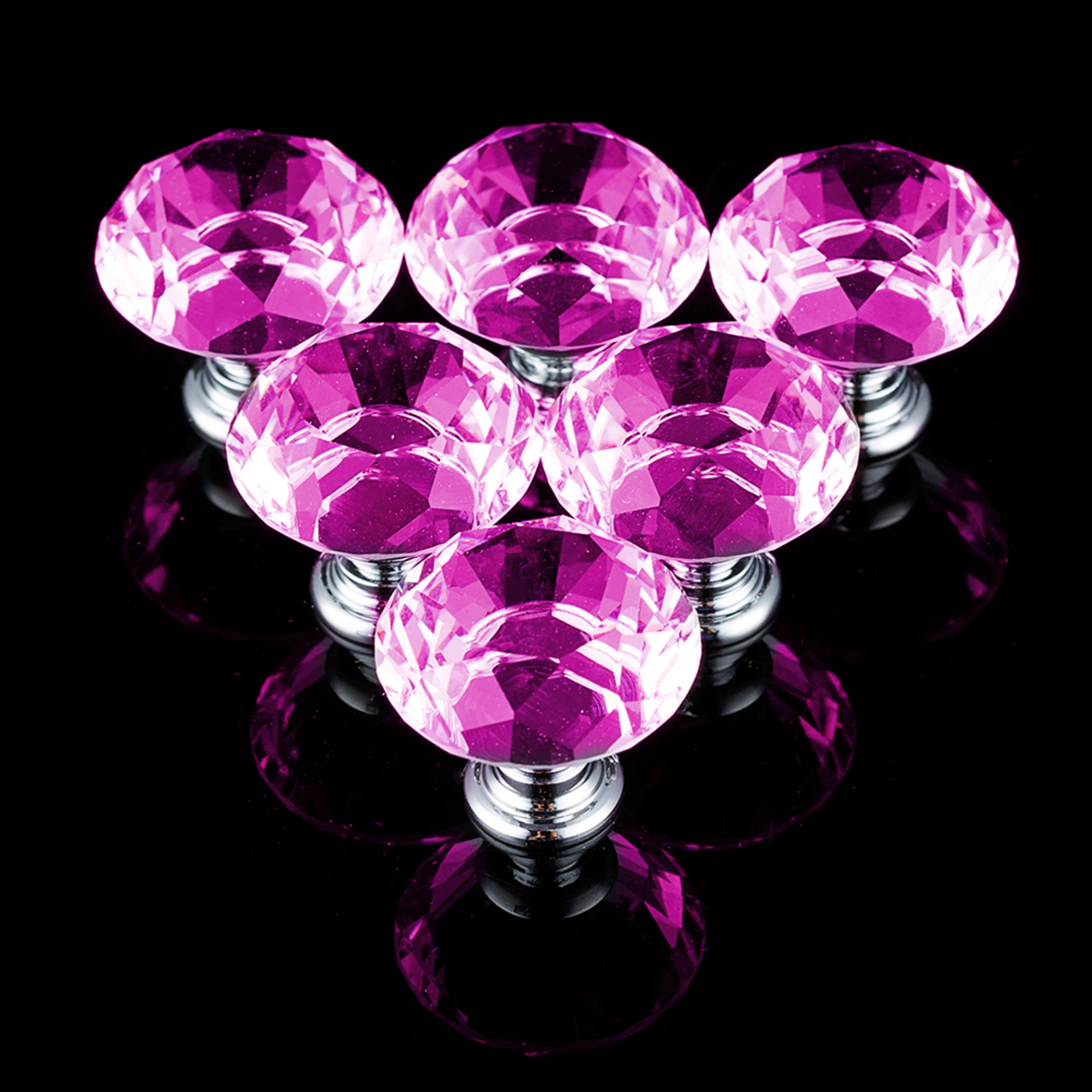 Pink Crystal Diamond Cabinet Knobs Elegant Acrylic Drawer Pulls for Chic Furniture Upgrade – view 2