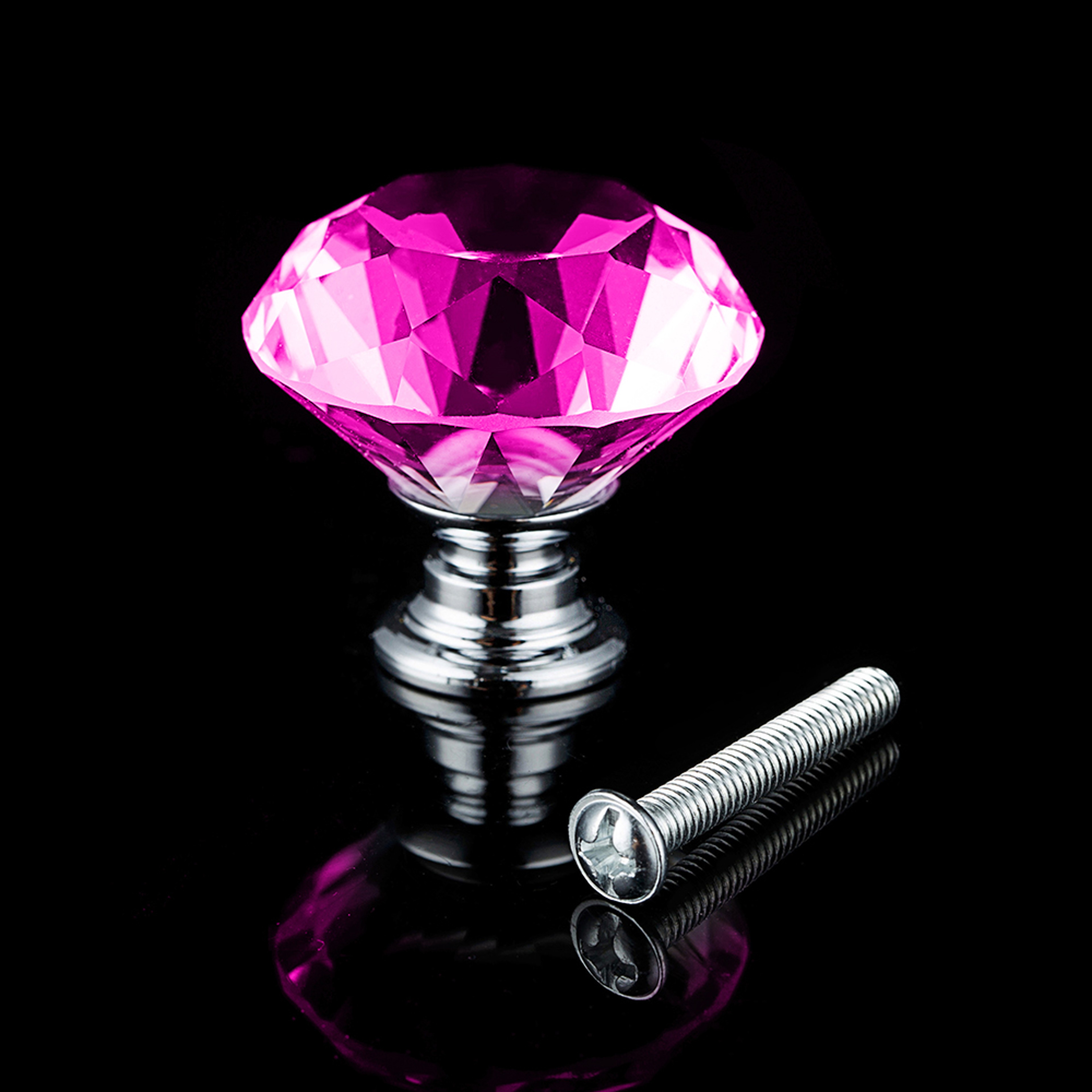 Pink Crystal Diamond Cabinet Knobs Elegant Acrylic Drawer Pulls for Chic Furniture Upgrade – view 3