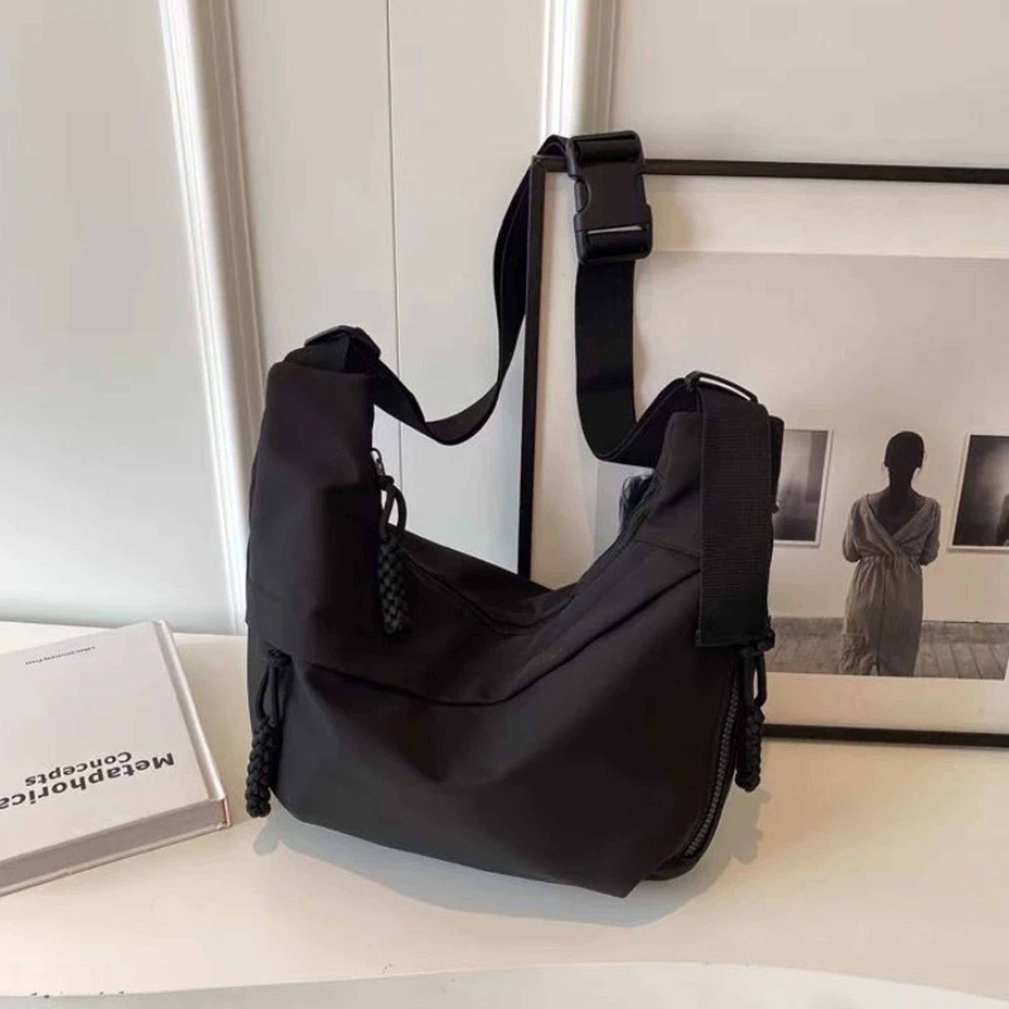 Nylon Crossbody Hobo Bag Large Capacity Lightweight Shoulder Tote For Everyday Use 6