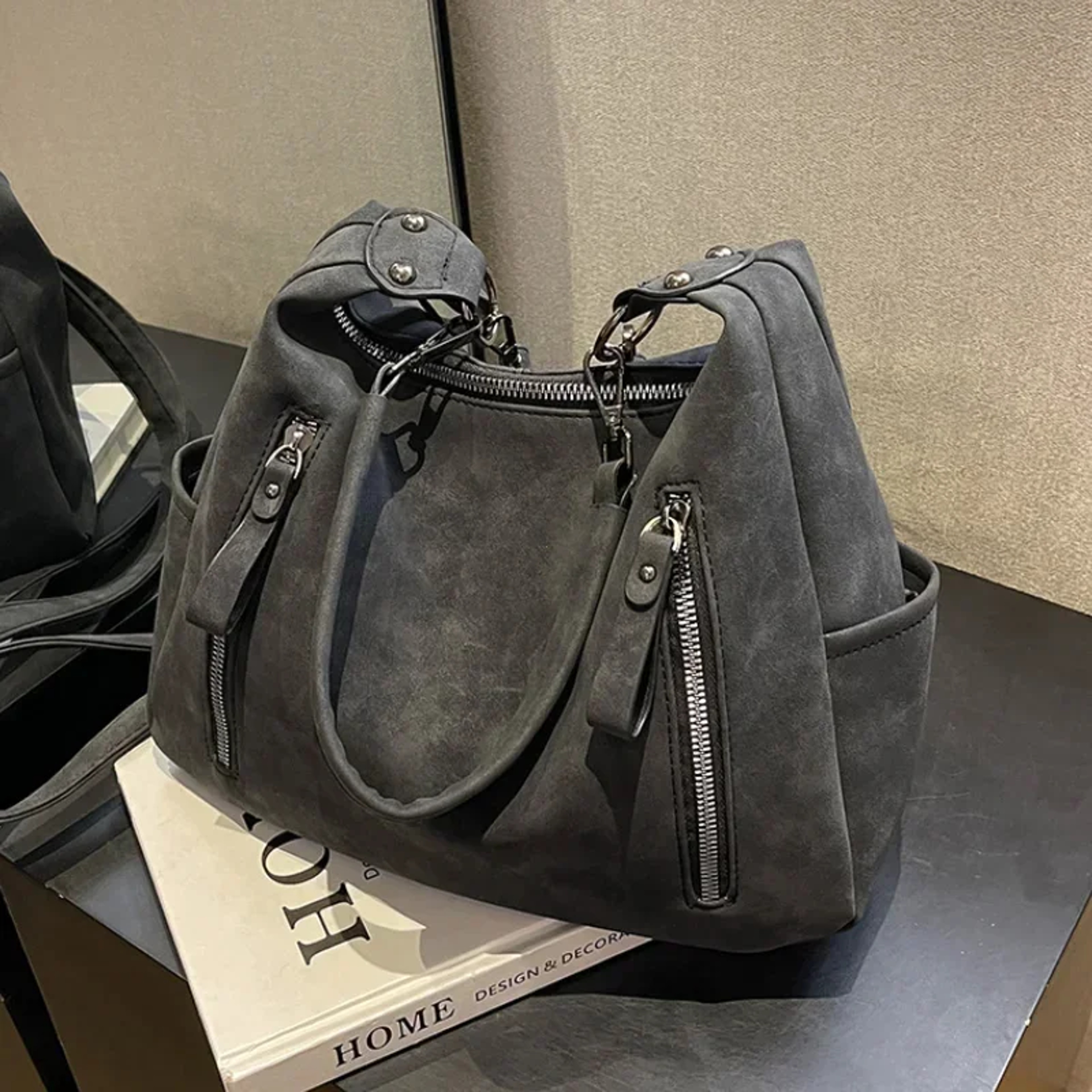 Vintage Matte PU Leather Crossbody Bag for Women Large Capacity Designer Shoulder Handbag – view 7