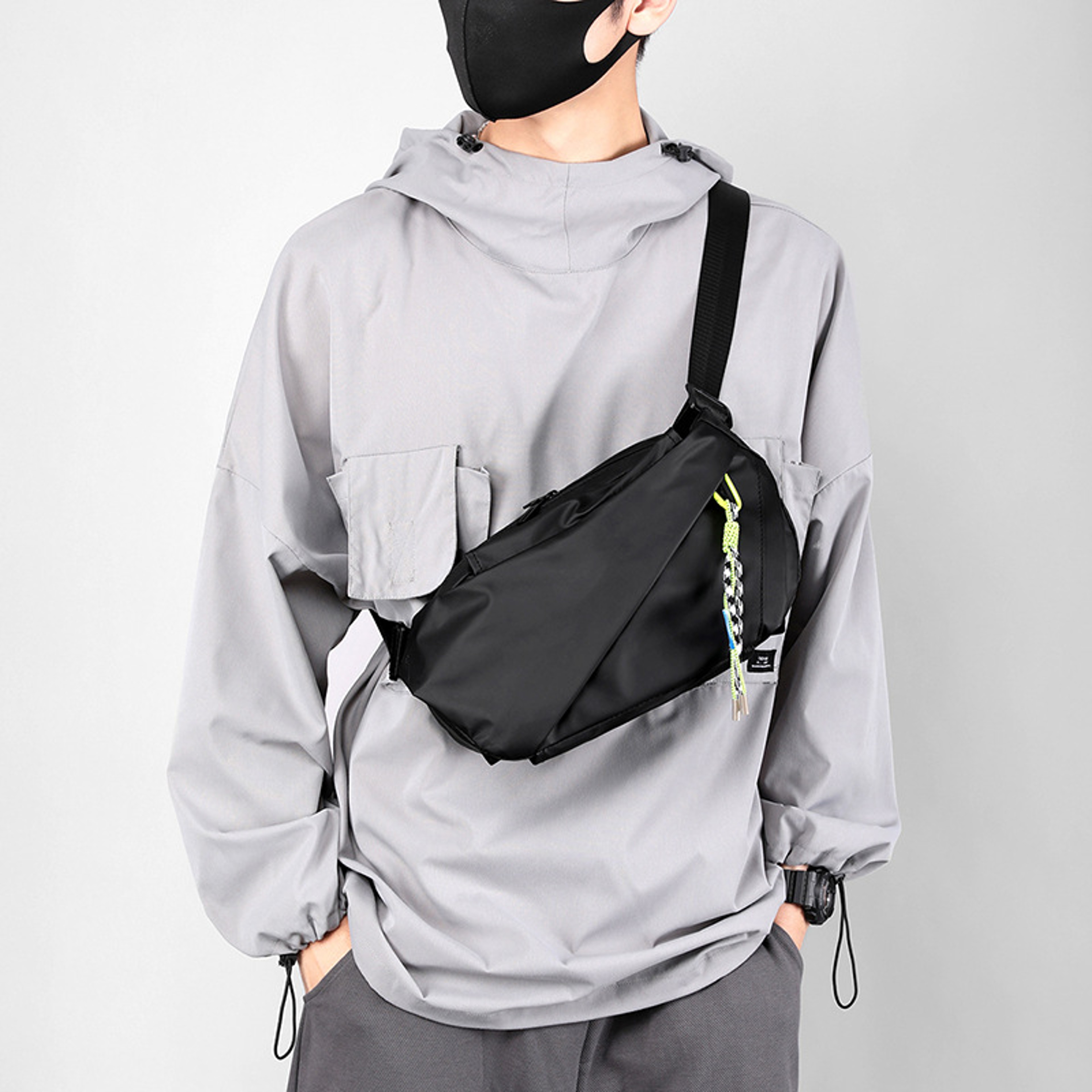 Waterproof Crossbody Chest Bag For Men Large Capacity Shoulder Chest Bag For Travel Running Cycling 0