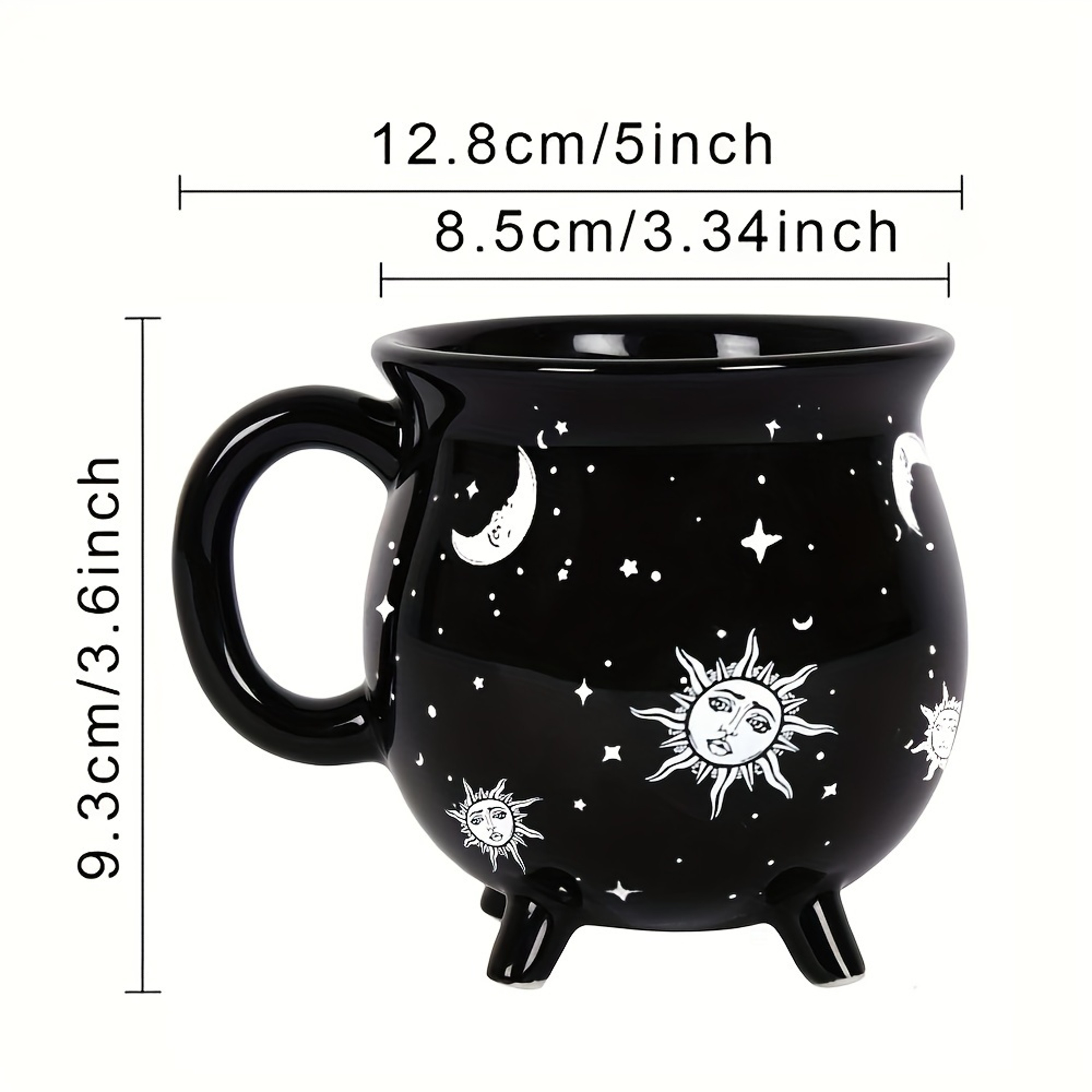 Celestial Sun Moon Stars Coffee Mug  Mystical Ceramic Divination Cup For Coffee  Tea Lovers 2