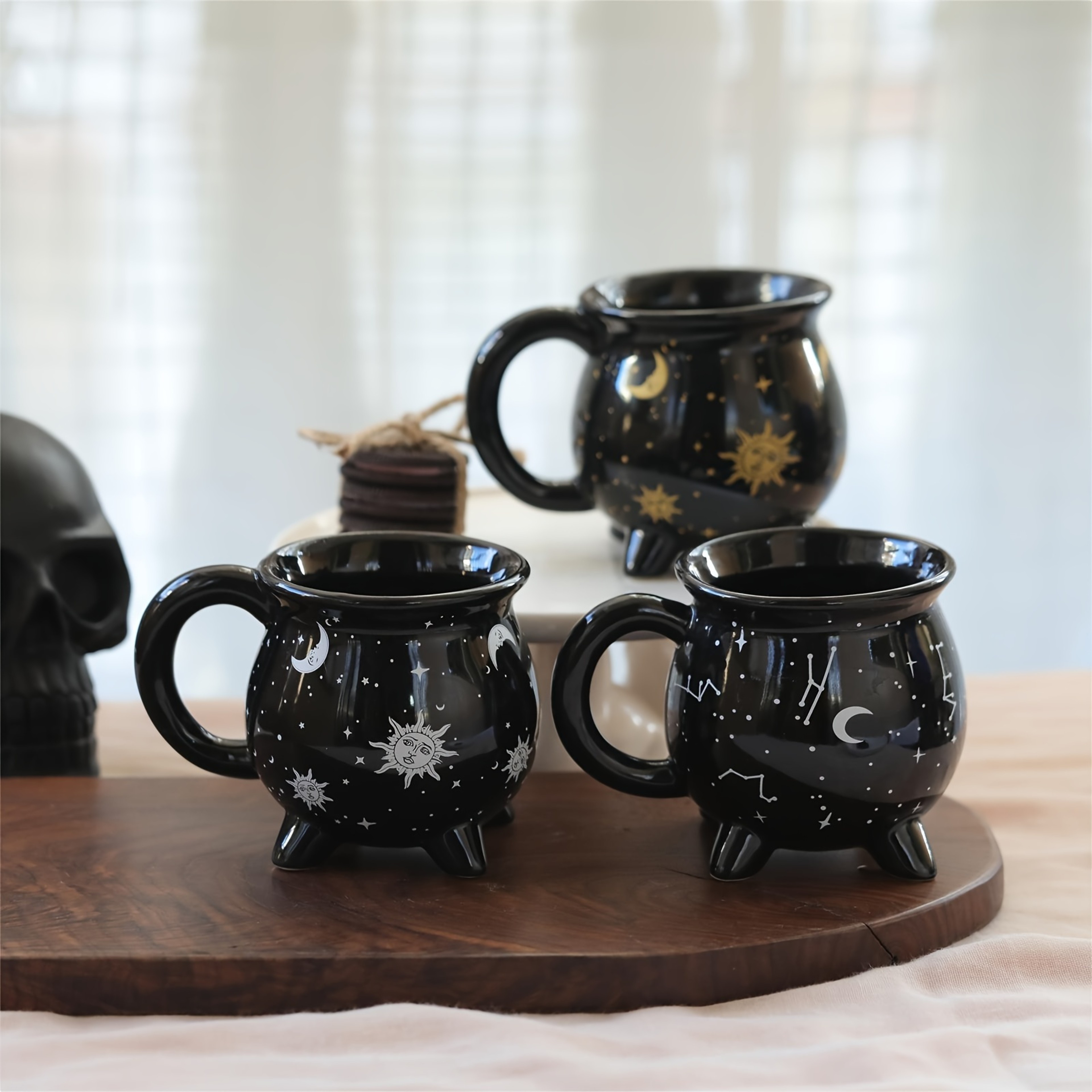 Celestial Sun Moon Stars Coffee Mug  Mystical Ceramic Divination Cup For Coffee  Tea Lovers 0