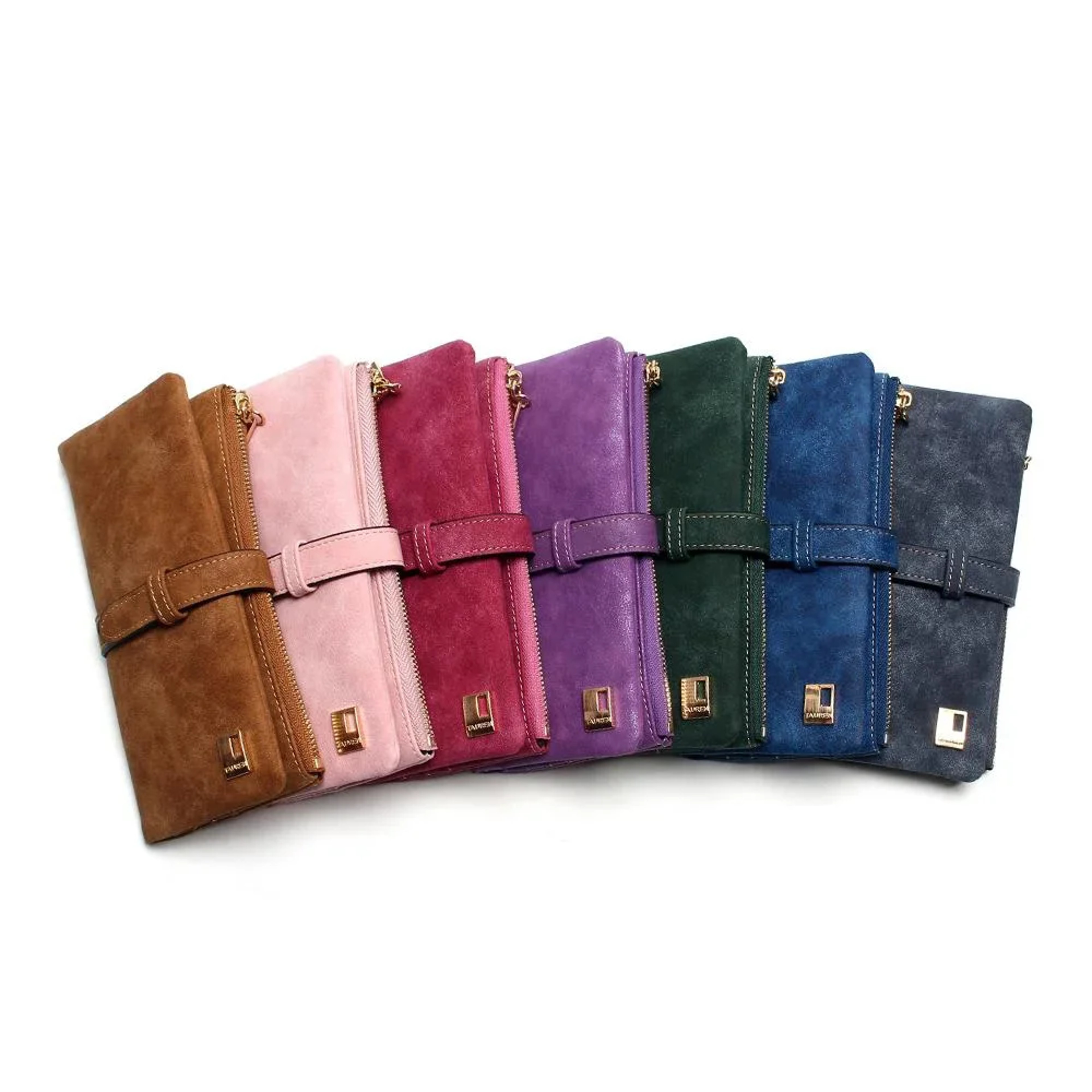 Elegant Nubuck Leather Women Wallet Long Zipper Clutch With Card Holder 0