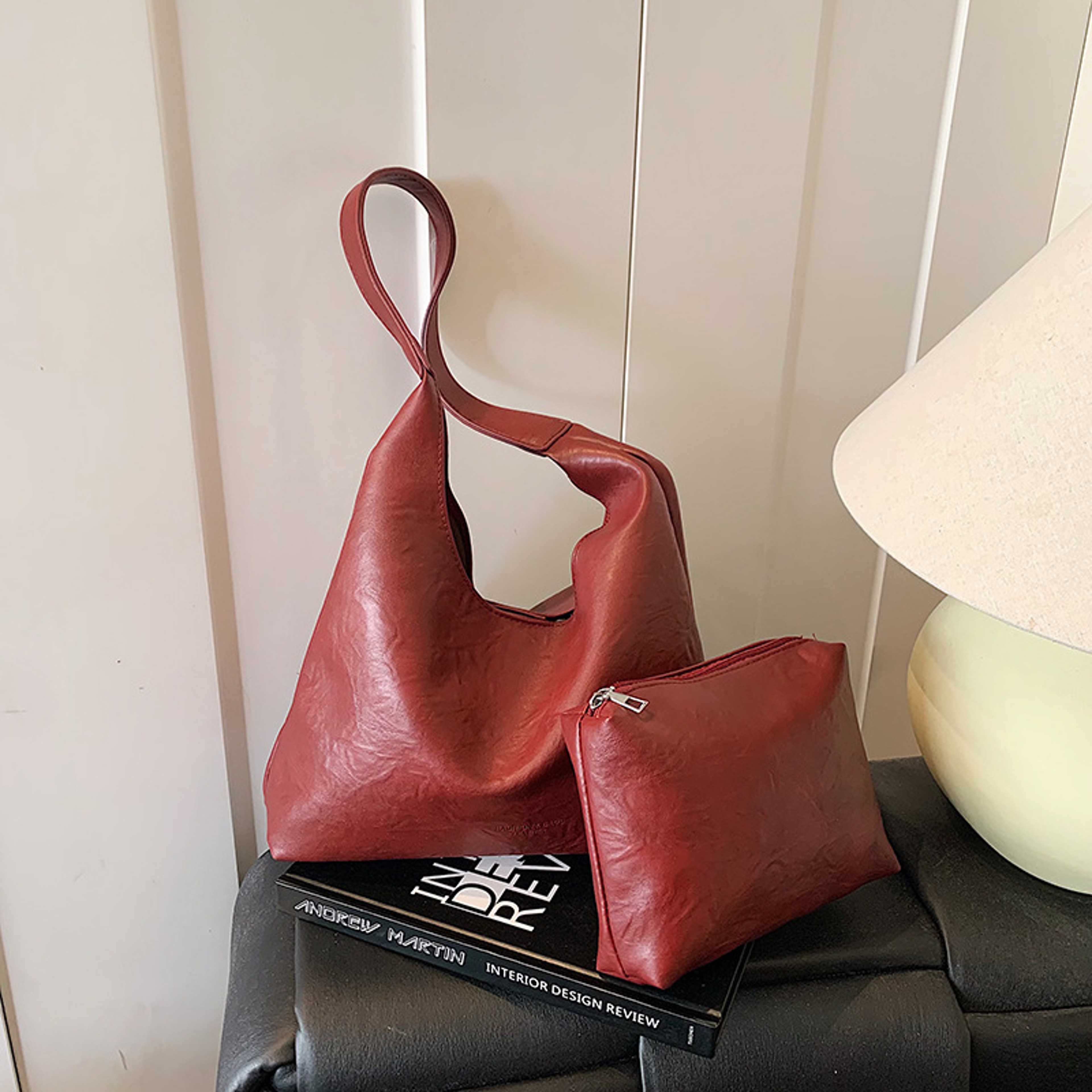 Retro Large Tote Bag for Women Minimalist Everyday Shoulder Carryall