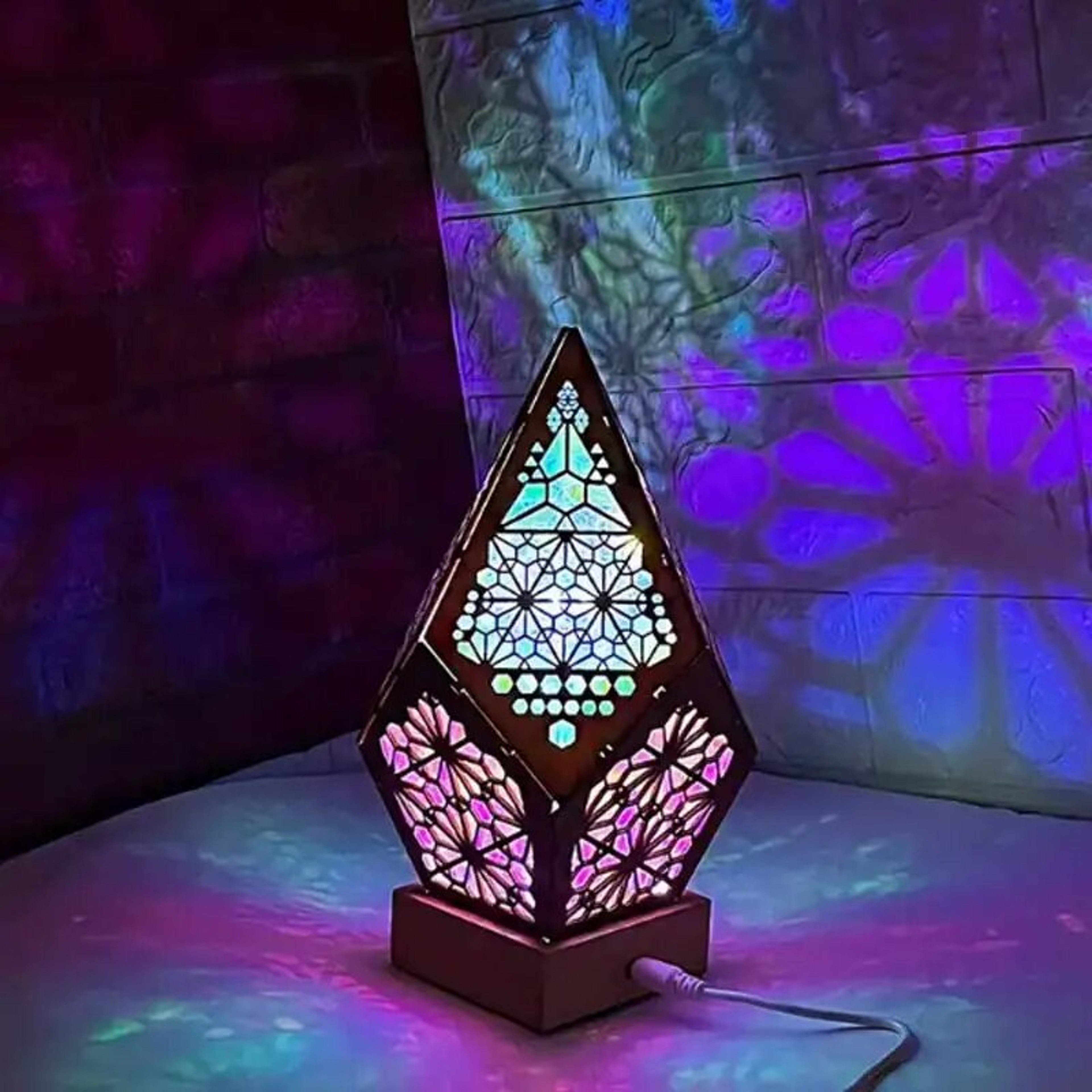 Bohemian Star Projection Lamp Multicolor LED Ambient Night Light for Bedroom Decor – view 4