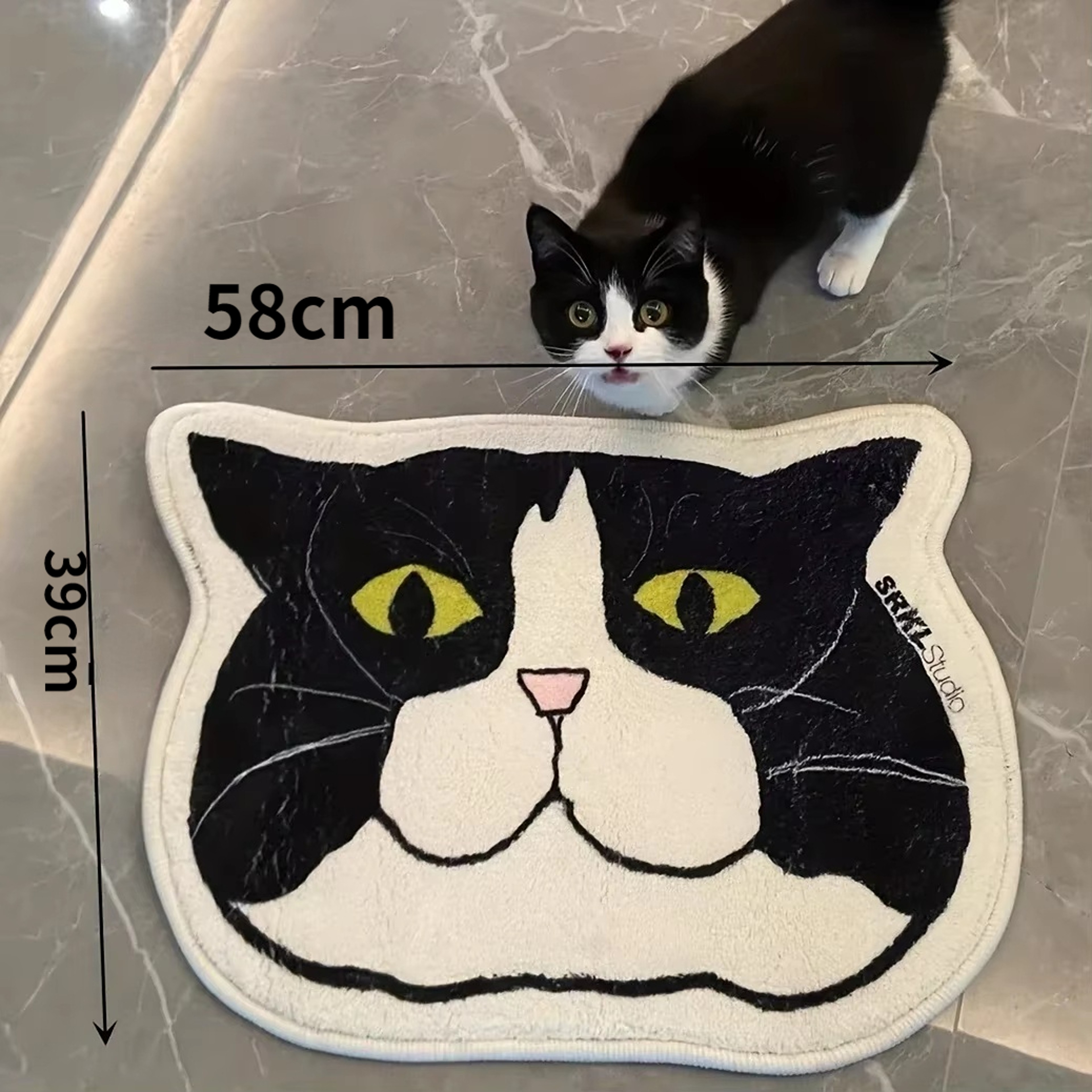 Cute Cat Non Slip Floor Mat Waterproof Stain Resistant Pet Themed Bathroom Kitchen Rug 5
