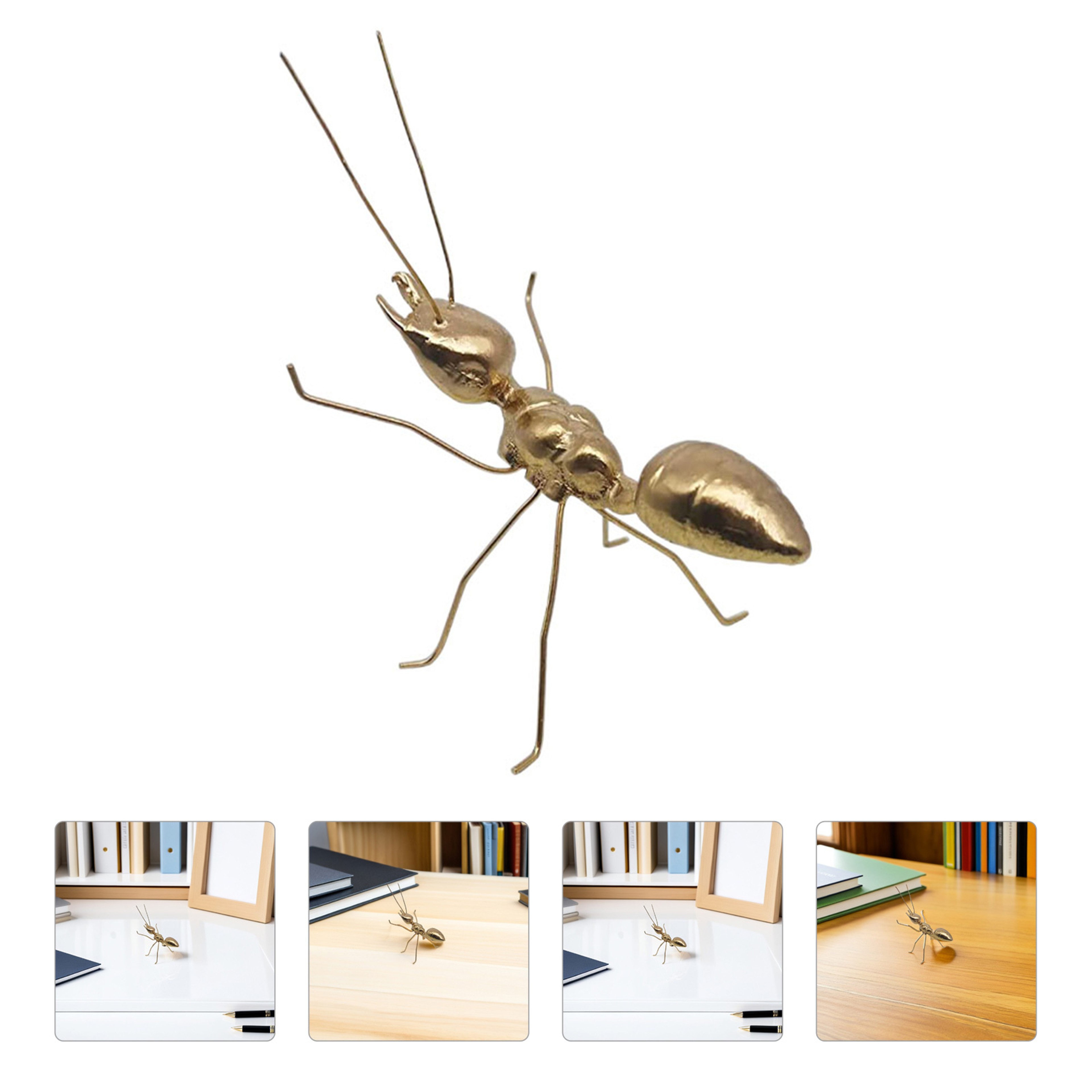 Metal Ant Sculpture Modern Home Decor Accent Miniature Table Figurine – view 2