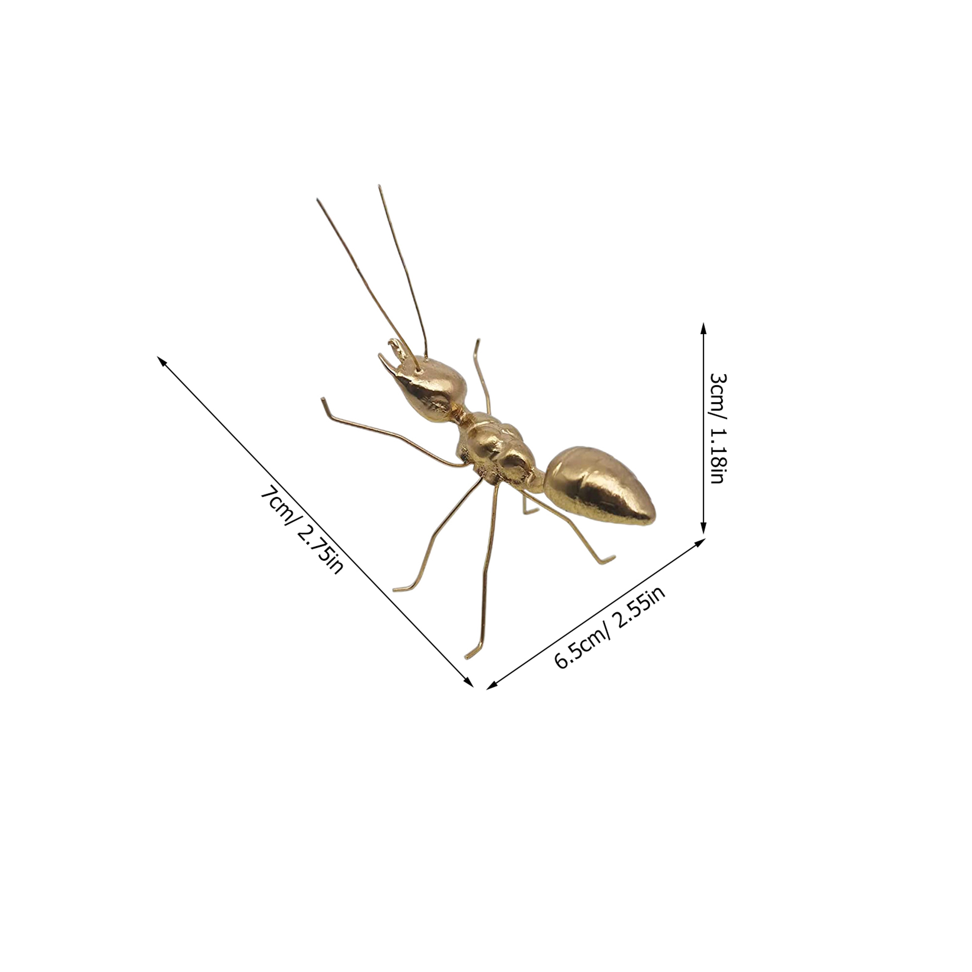 Metal Ant Sculpture Modern Home Decor Accent Miniature Table Figurine – view 4