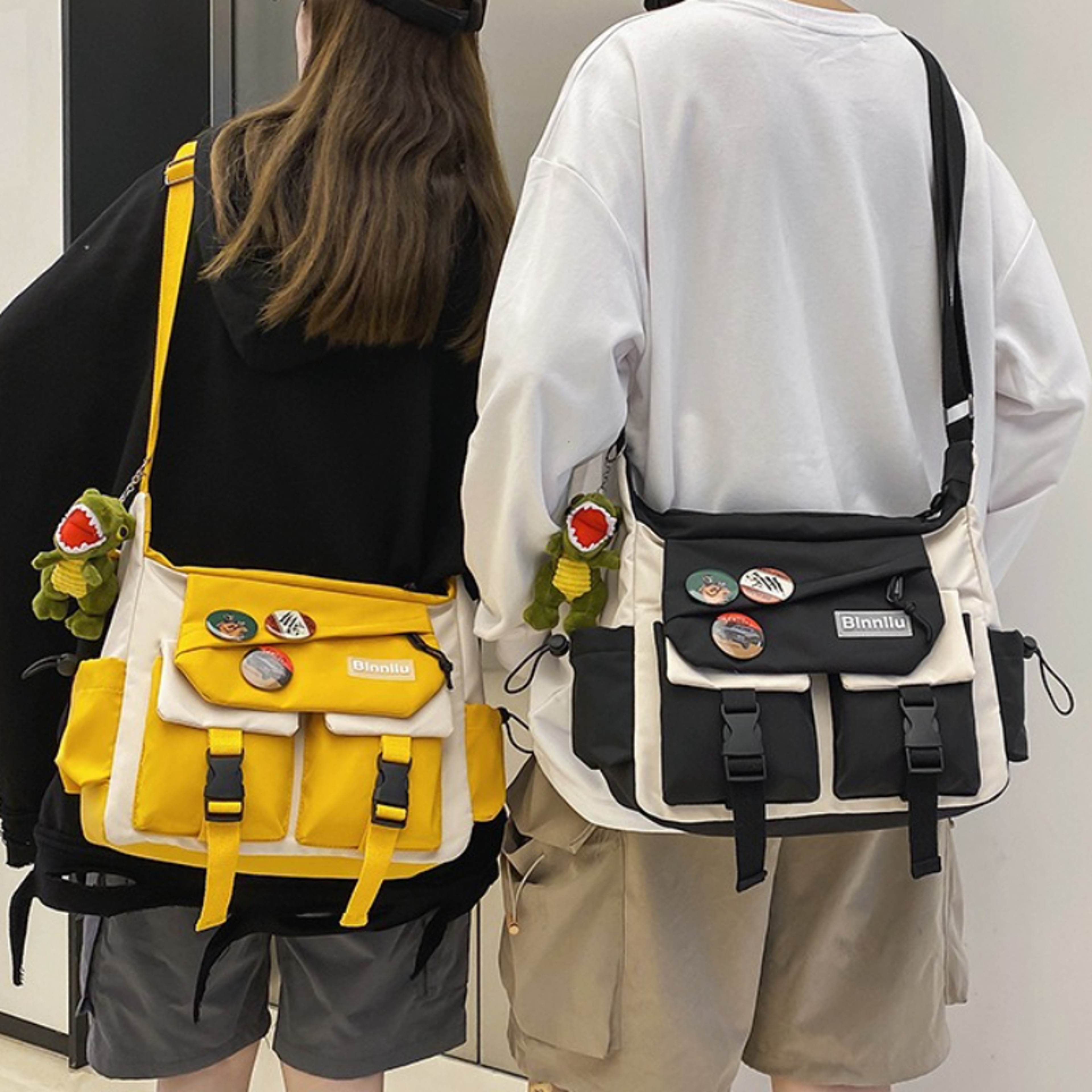 Canvas Crossbody Bag For Women Casual Messenger School Shoulder Bag 0