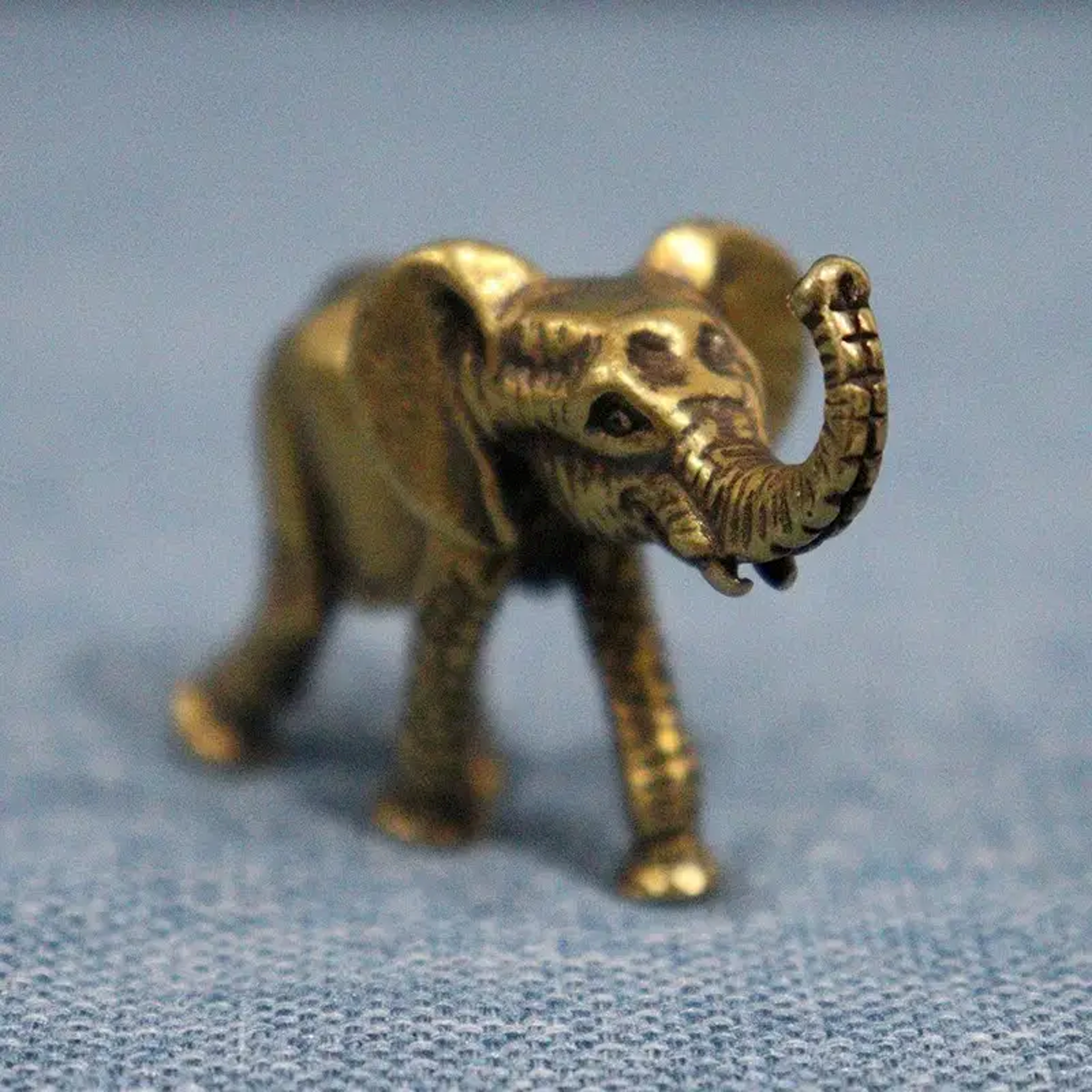 Handcrafted Brass Elephant Figurine Lucky Mini Elephant Decor for Home and Desk – view 7