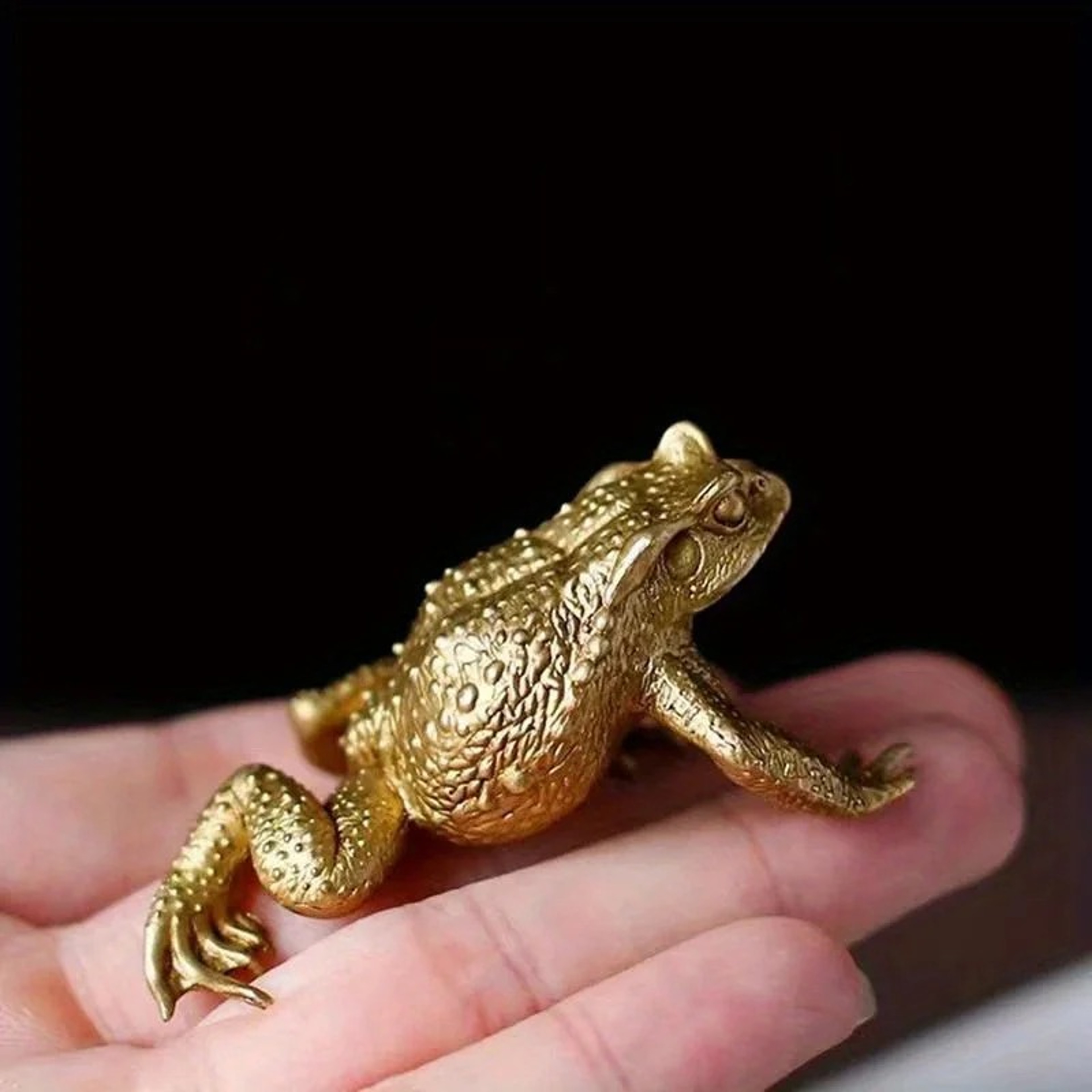 Feng Shui Money Toad Brass Statue Lucky Wealth Decor For Home Office 0