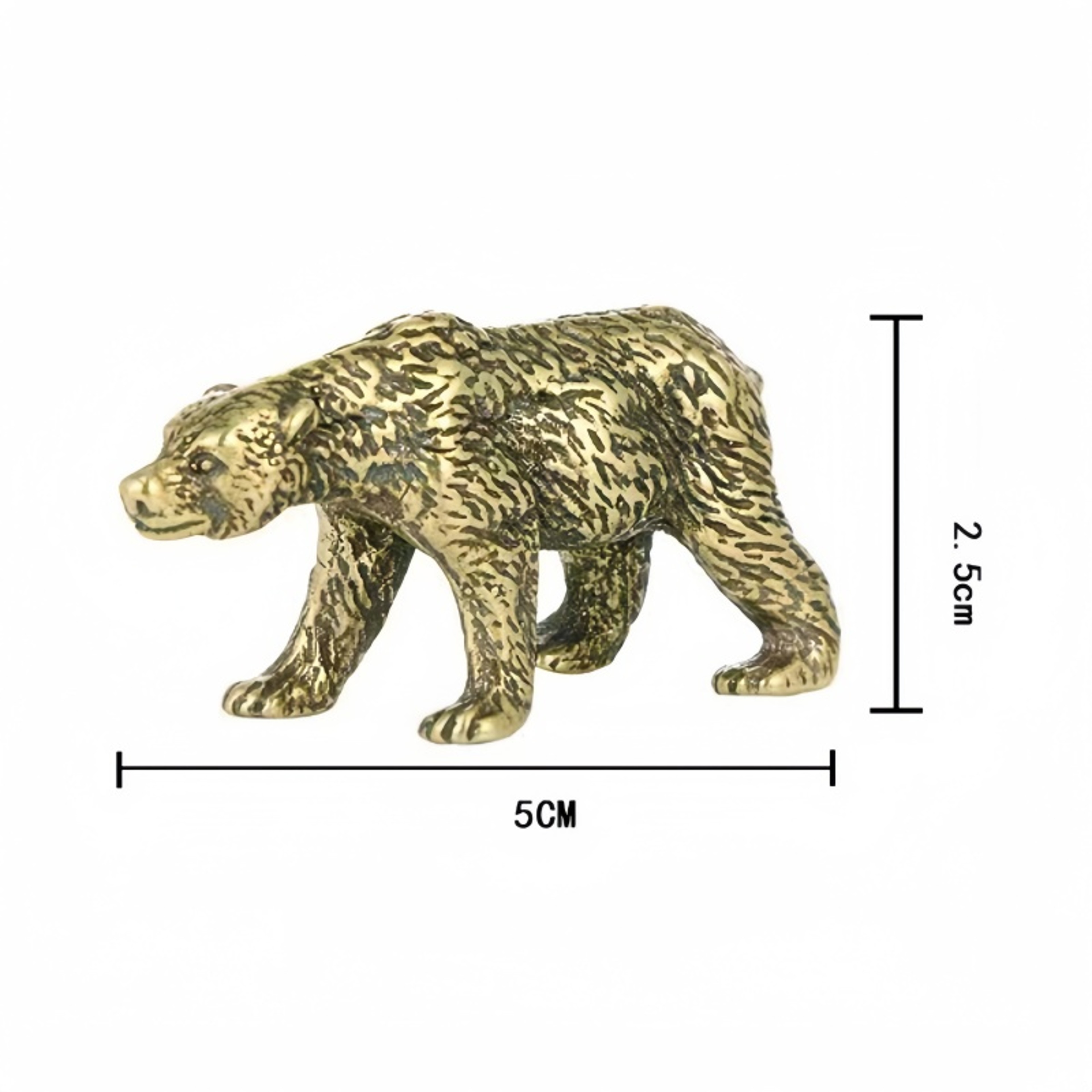 Vintage Copper Polar Bear Figurine Mini Desk Decor Collectible Animal Ornament 5