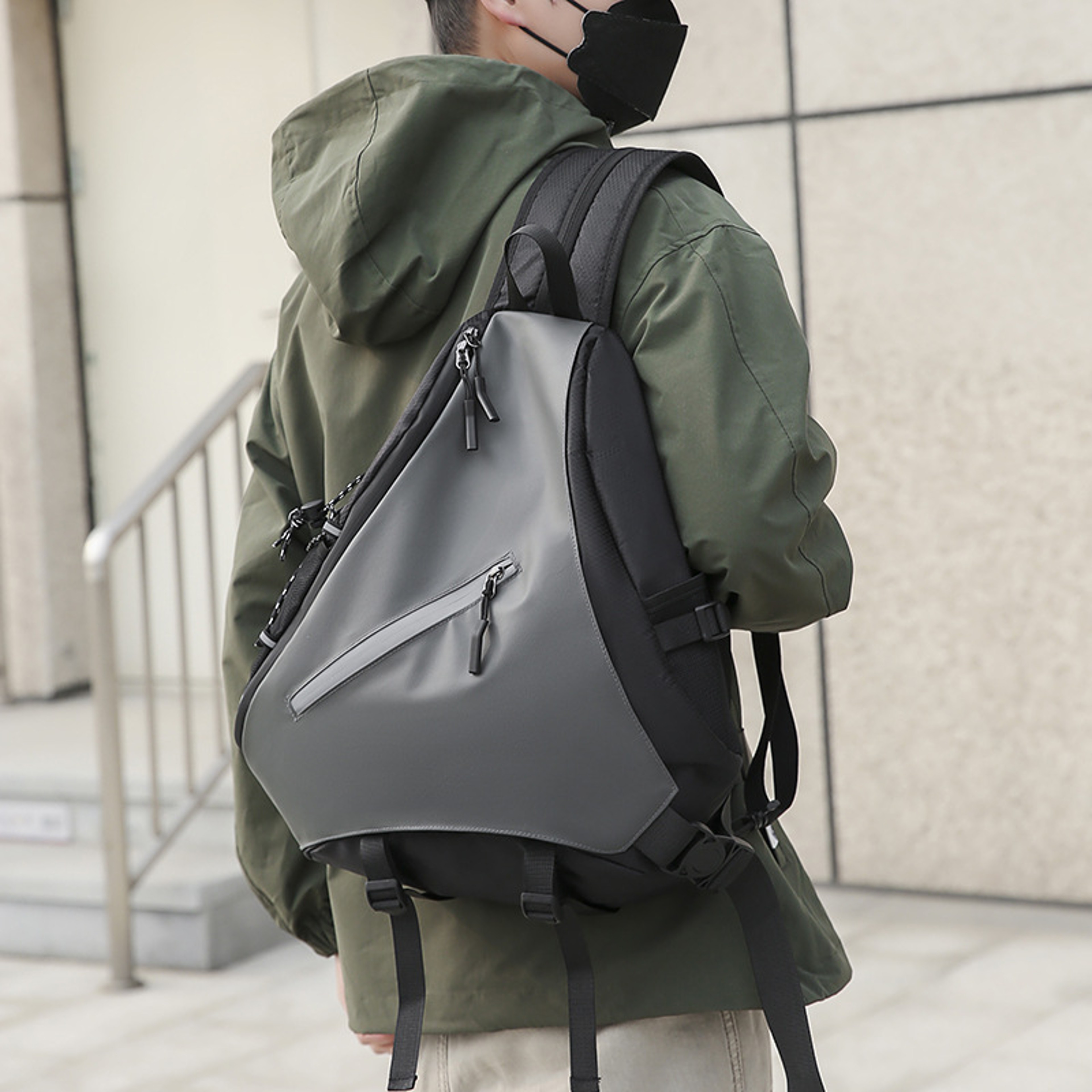 Men Crossbody Chest Bag Waterproof Large Capacity Sling Backpack 0