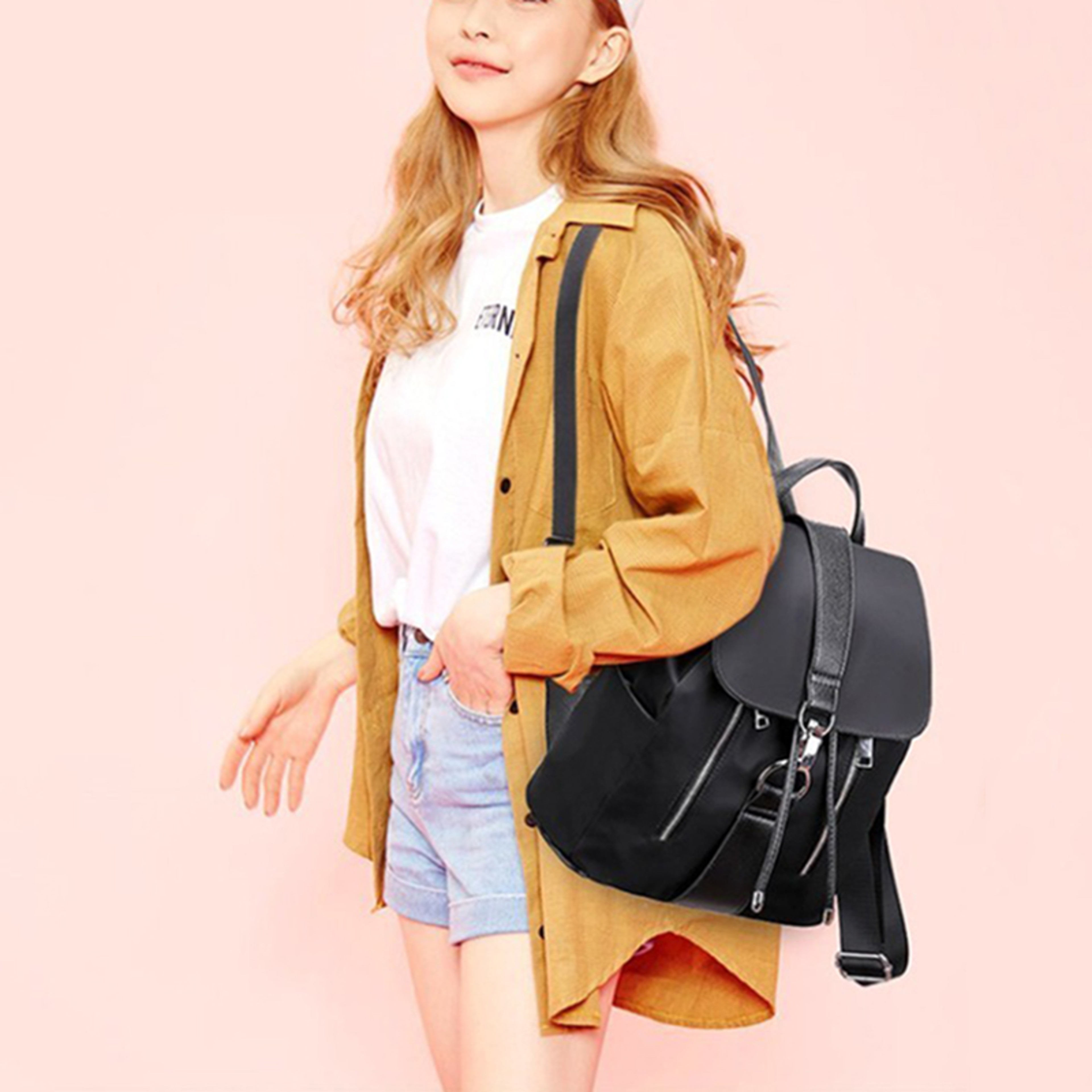 High Capacity Nylon Women Backpack Stylish Travel School Bag – view 6