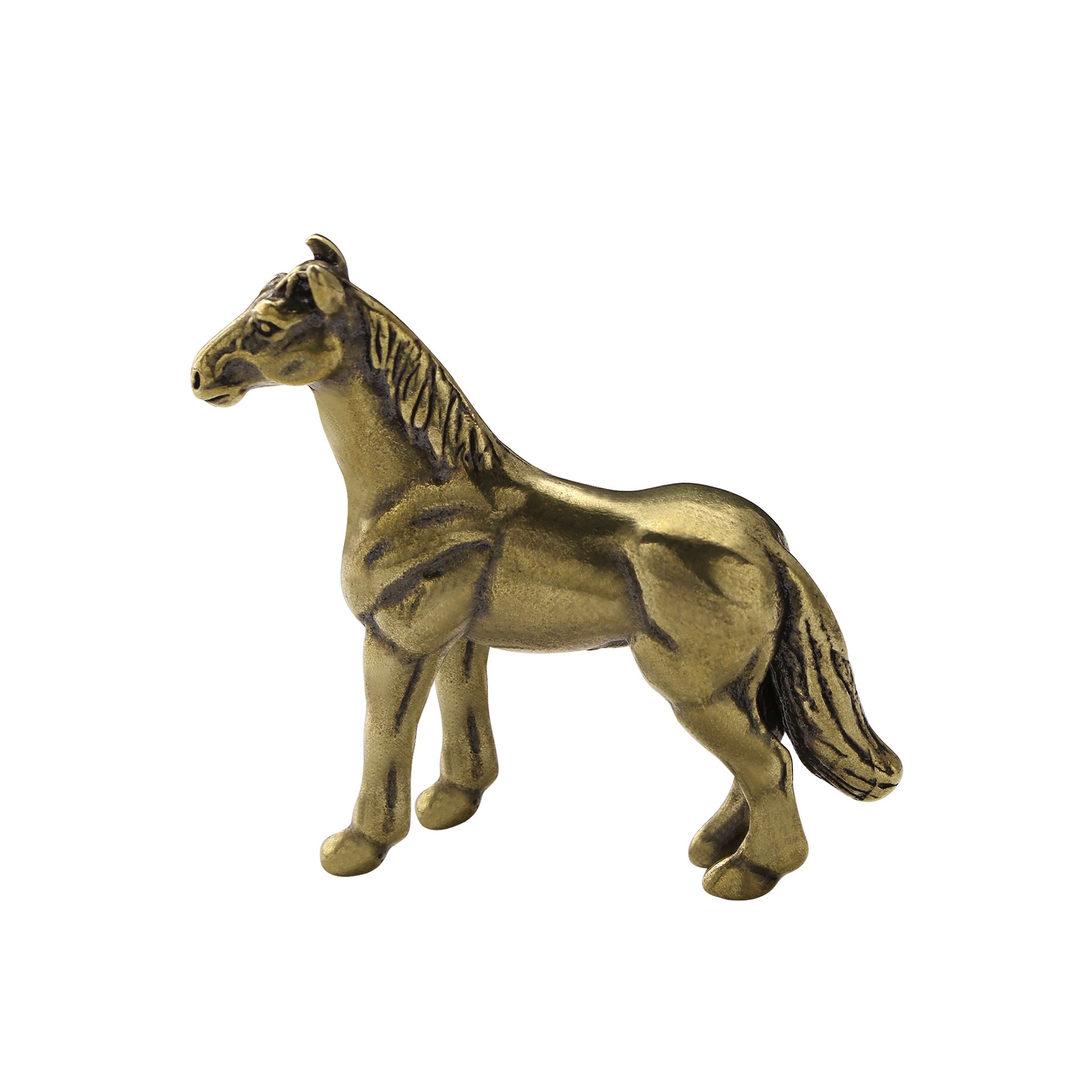 Antique Brass Zodiac Horse Figurine Feng Shui Desk Decor Lucky Chinese Horse Statue Gift 4