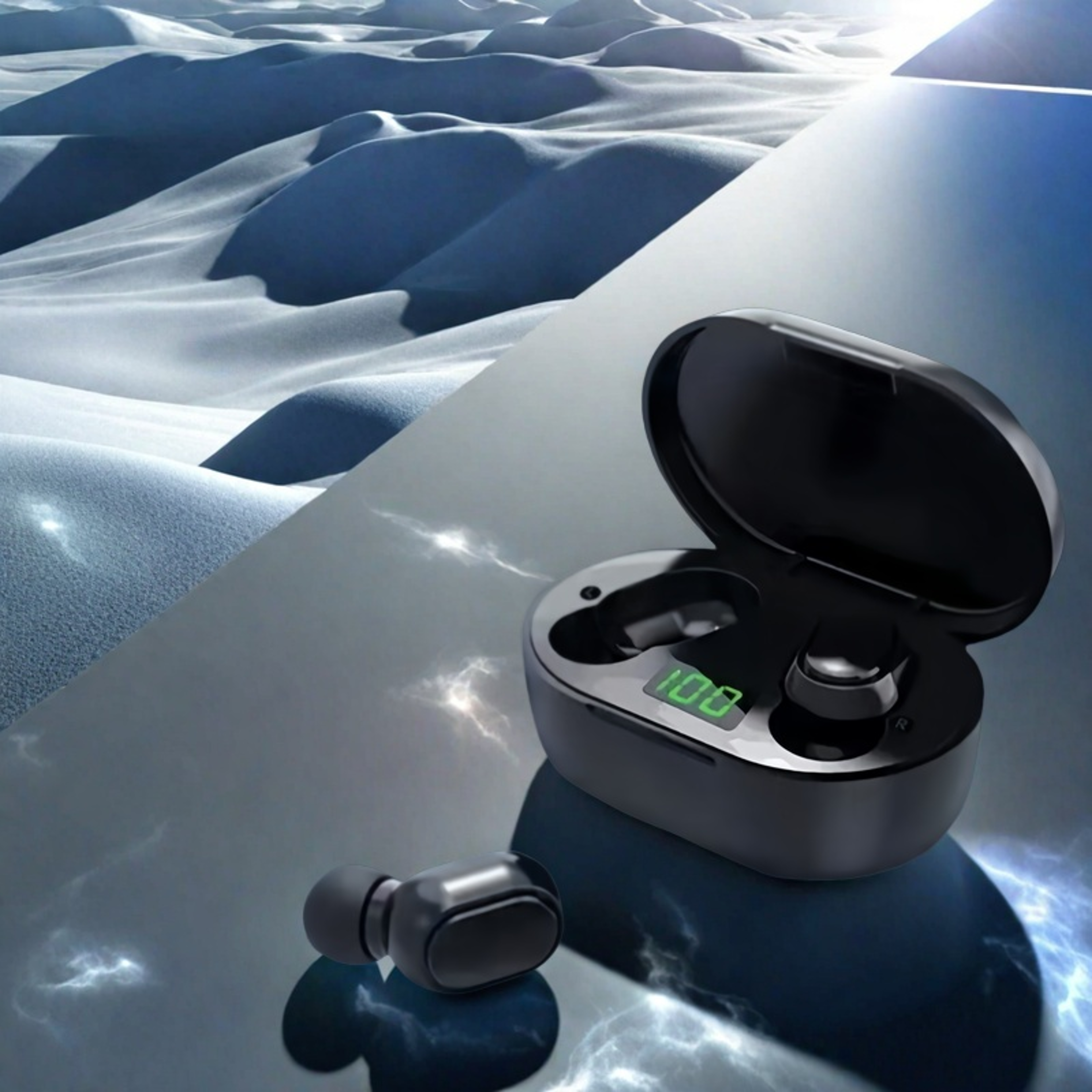 Smart LED Display Bluetooth Earbuds With Mic Noise Control For IPhone  Android 0