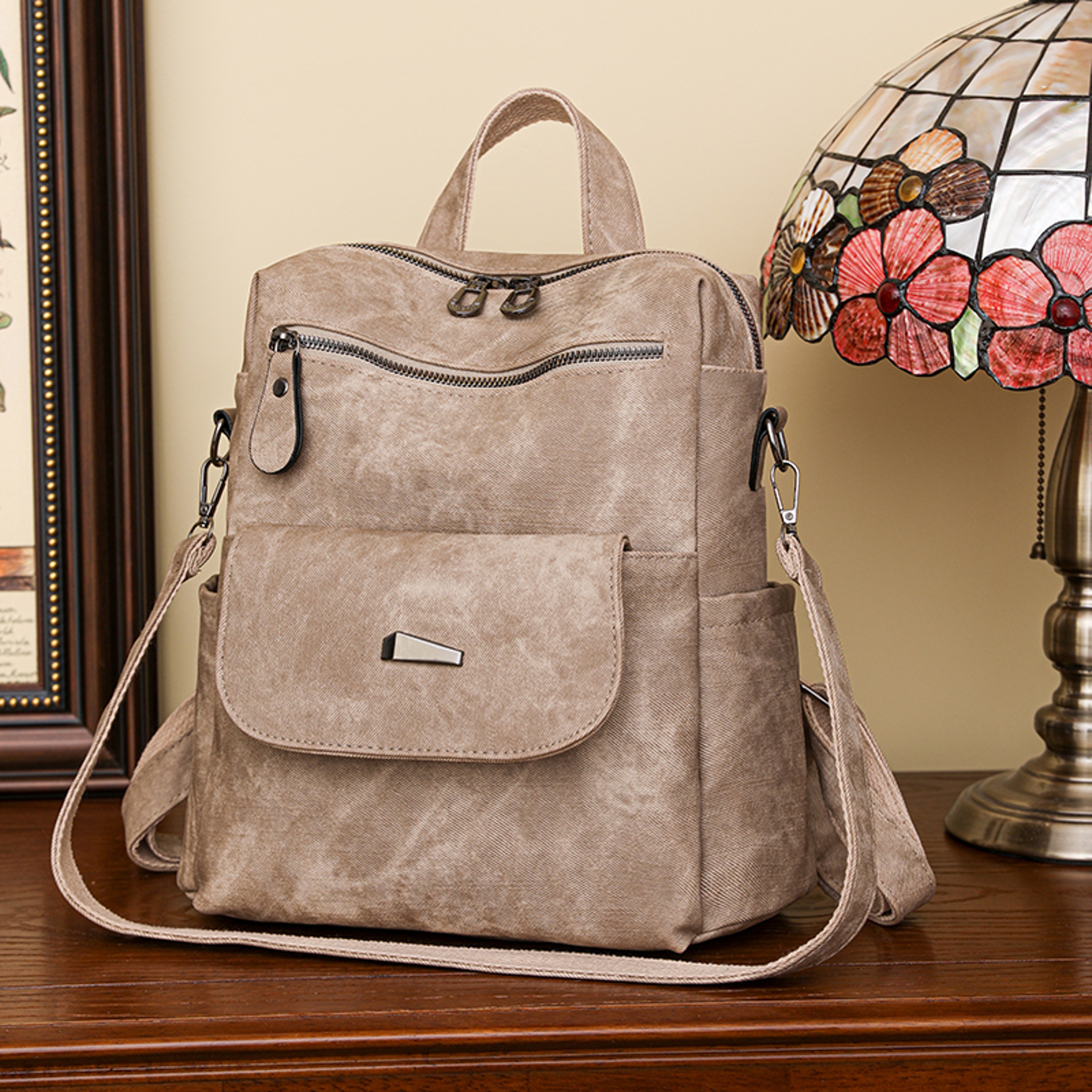 Urban Chic Leather Backpack Women Large Capacity Fashion Travel Backpack – view 4