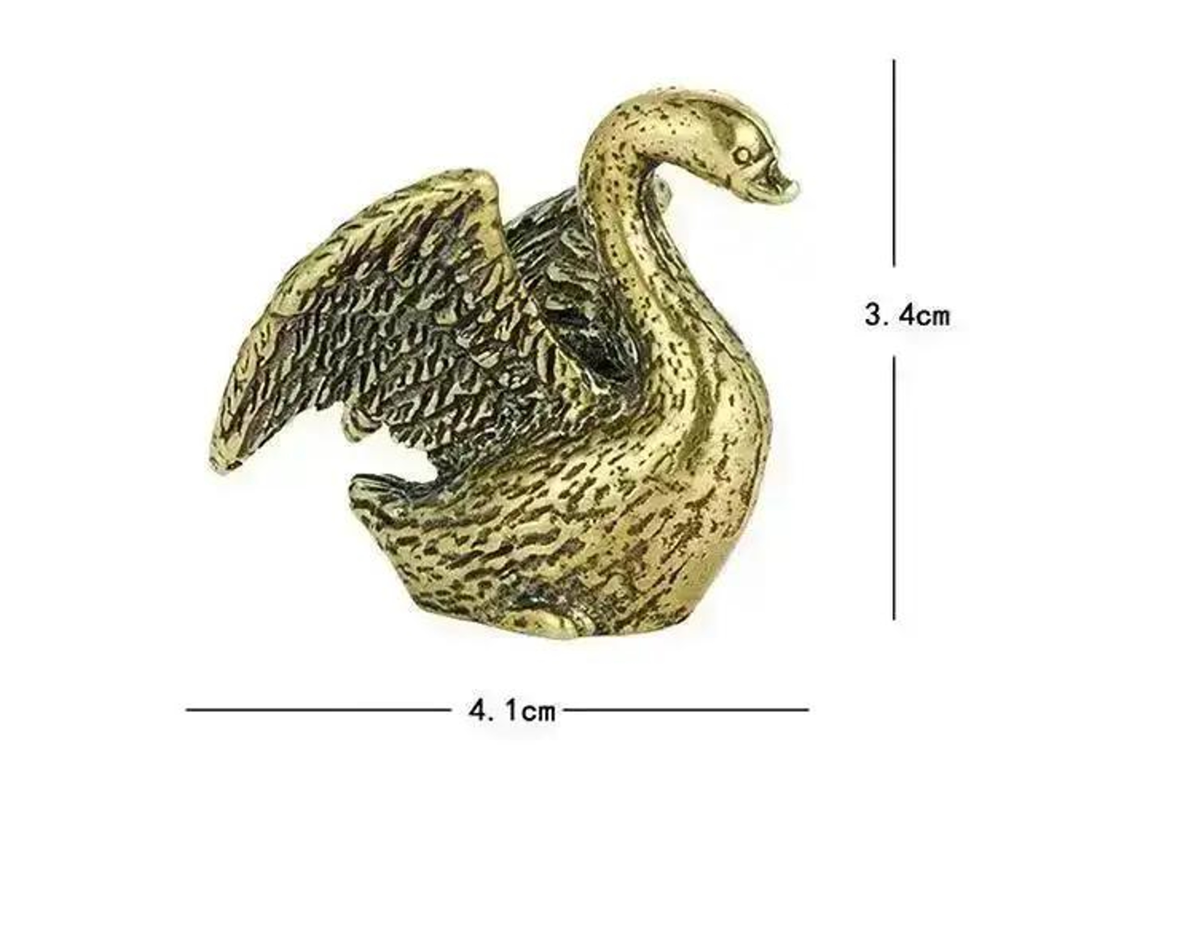 Vintage Brass Swan Figurine Mini Animal Statue For Desk Tea Pet Decor 6