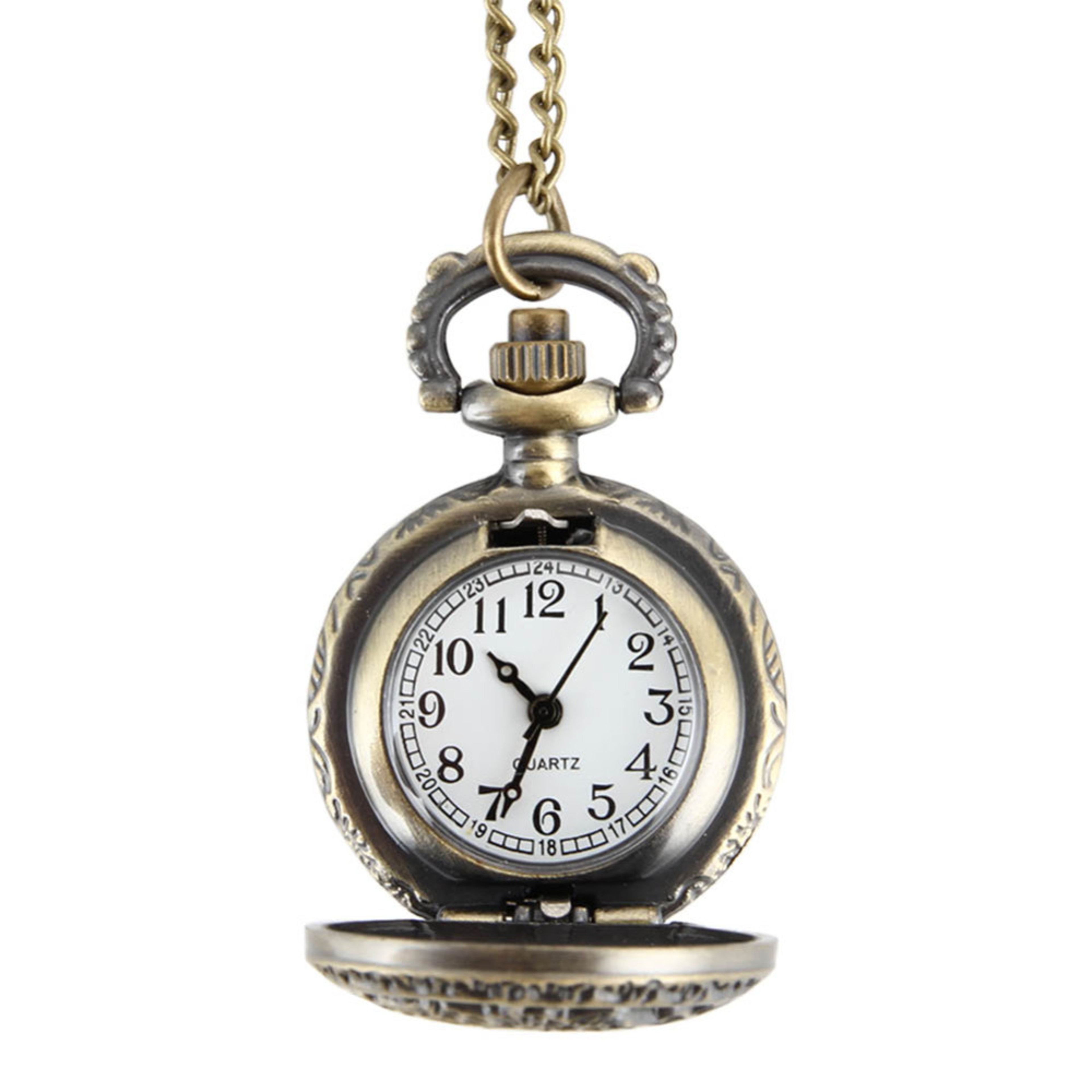 Vintage Butterfly Pocket Watch Necklace for Women Retro Quartz Pendant Timepiece Gift – view 2