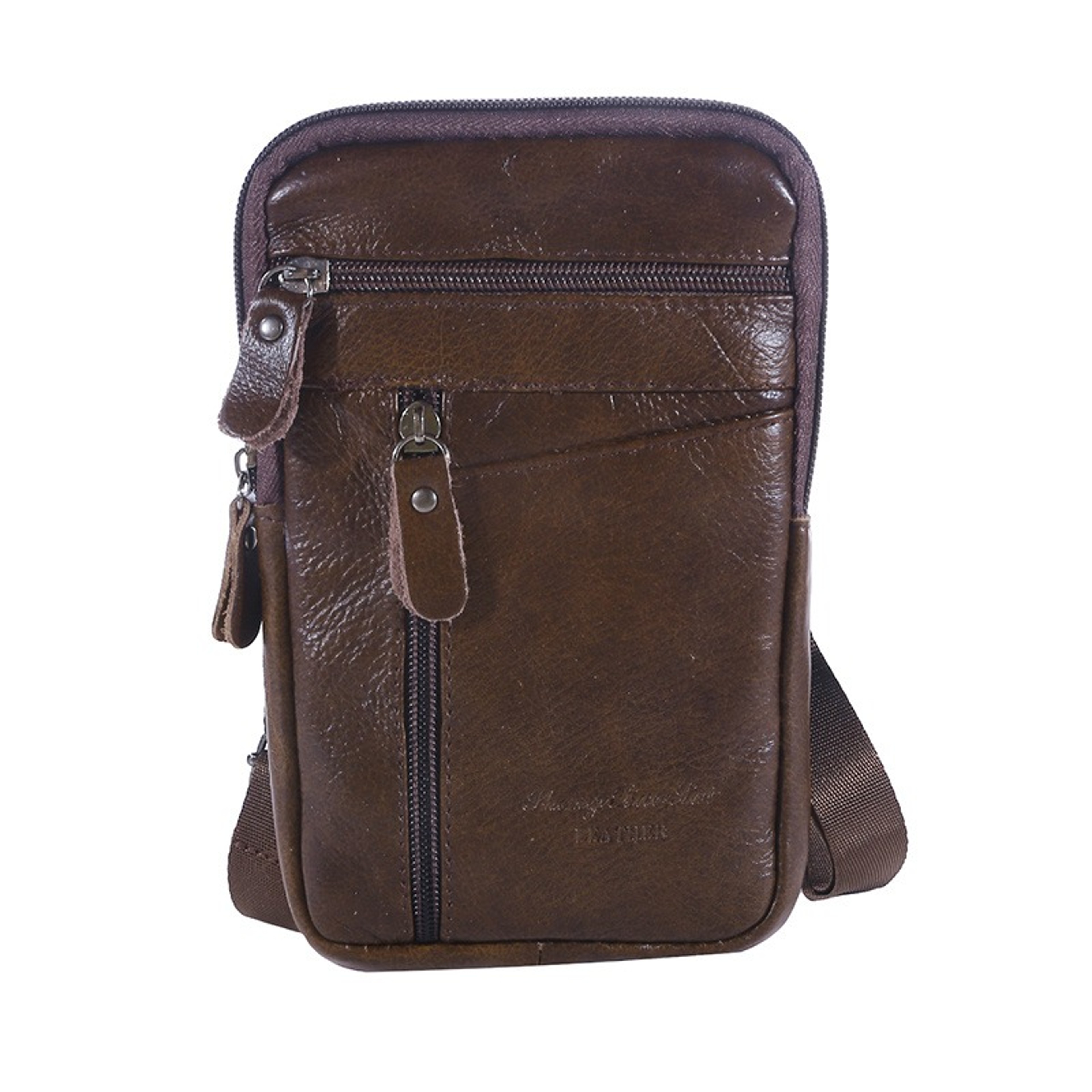 Leather Waist Bag for Men Crossbody Phone Holder Compact Outdoor Travel Belt Bag – view 3