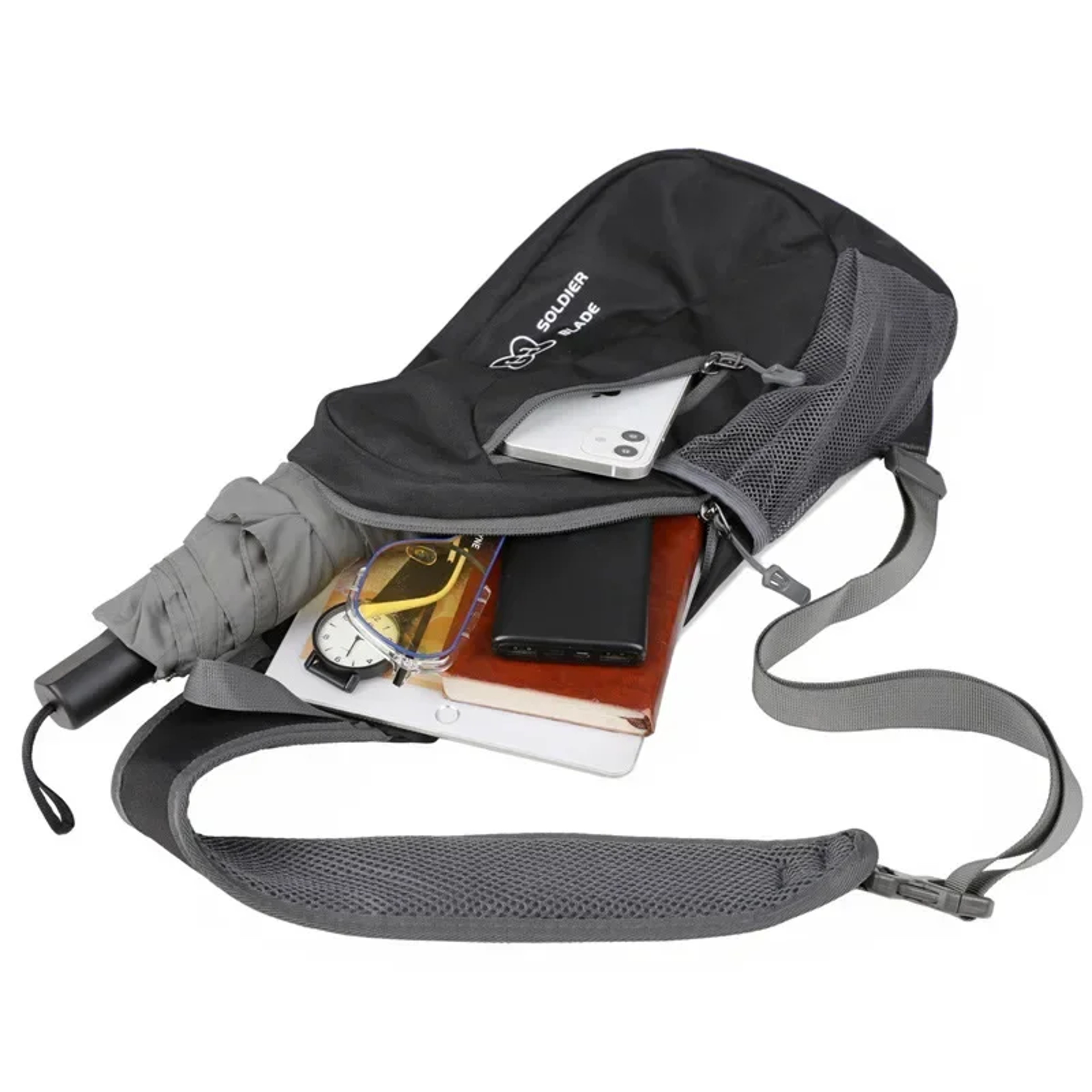 Outdoor Sling Chest Bag For Men And Women Lightweight Crossbody Backpack With Bottle Holder 4