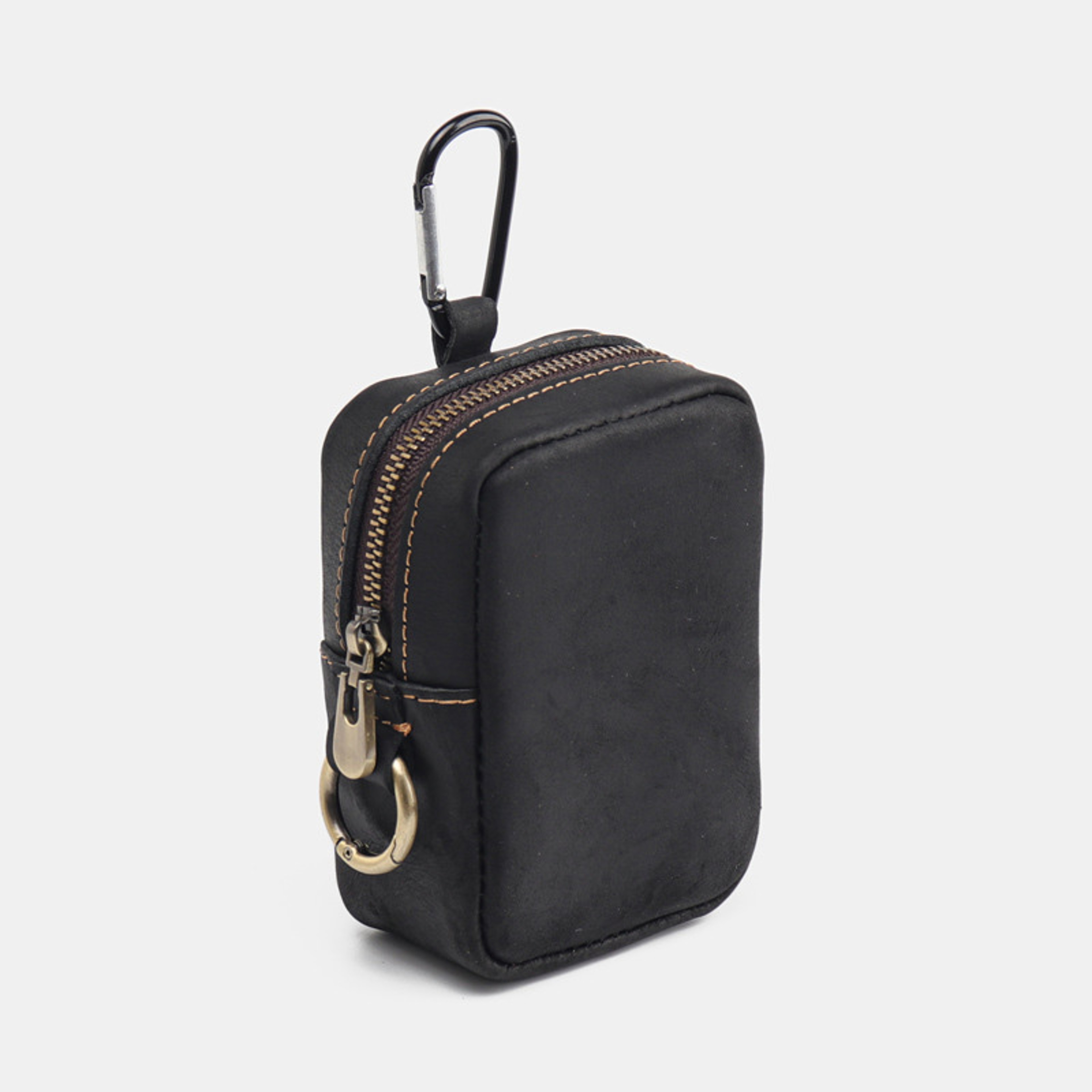 Vintage Leather Key Coin Pouch with Hook Compact Wallet Case – view 8