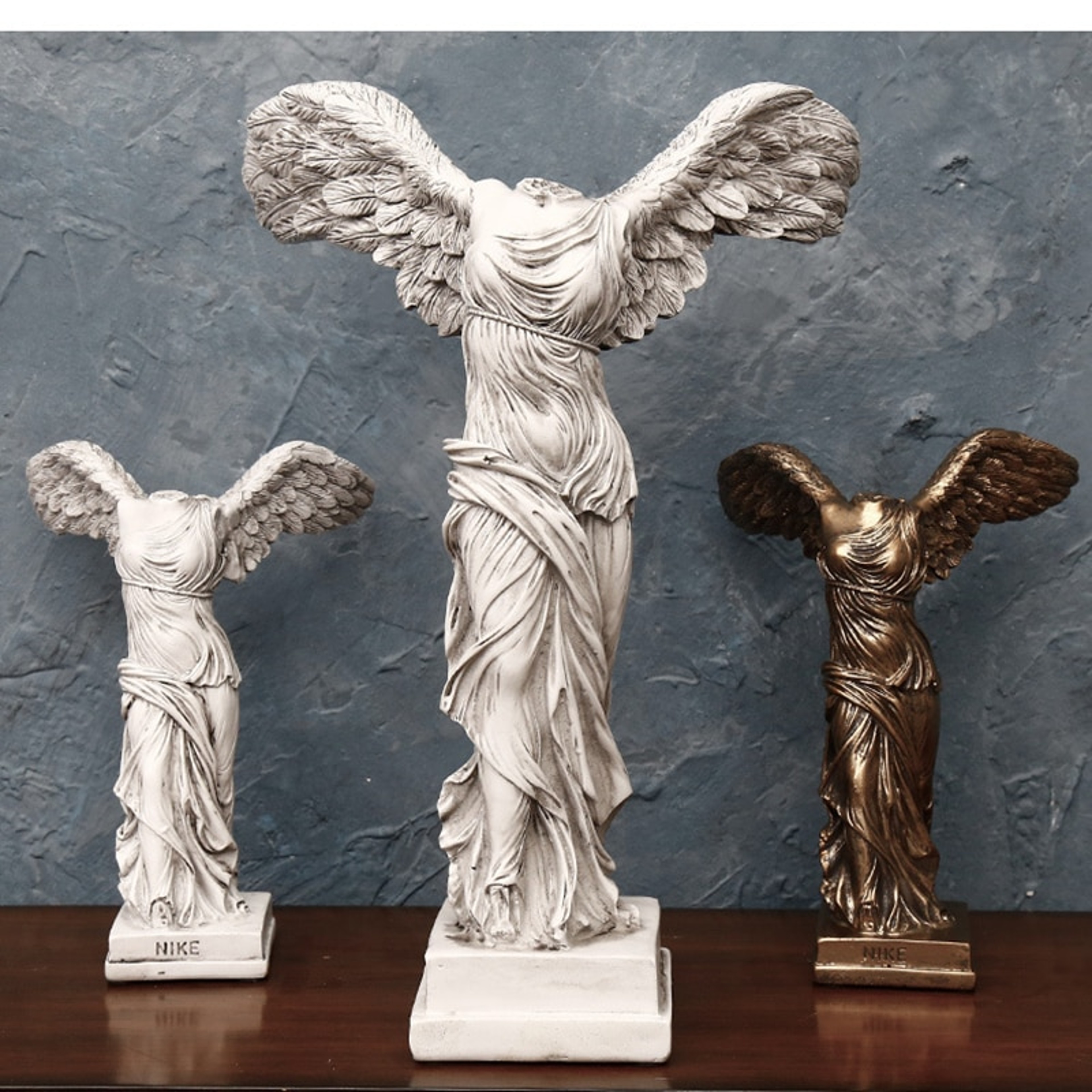 Winged Victory Goddess Statue: Retro Greek Office Desk Decoration for Living Room, Interior Shelf Decor & More – view 3