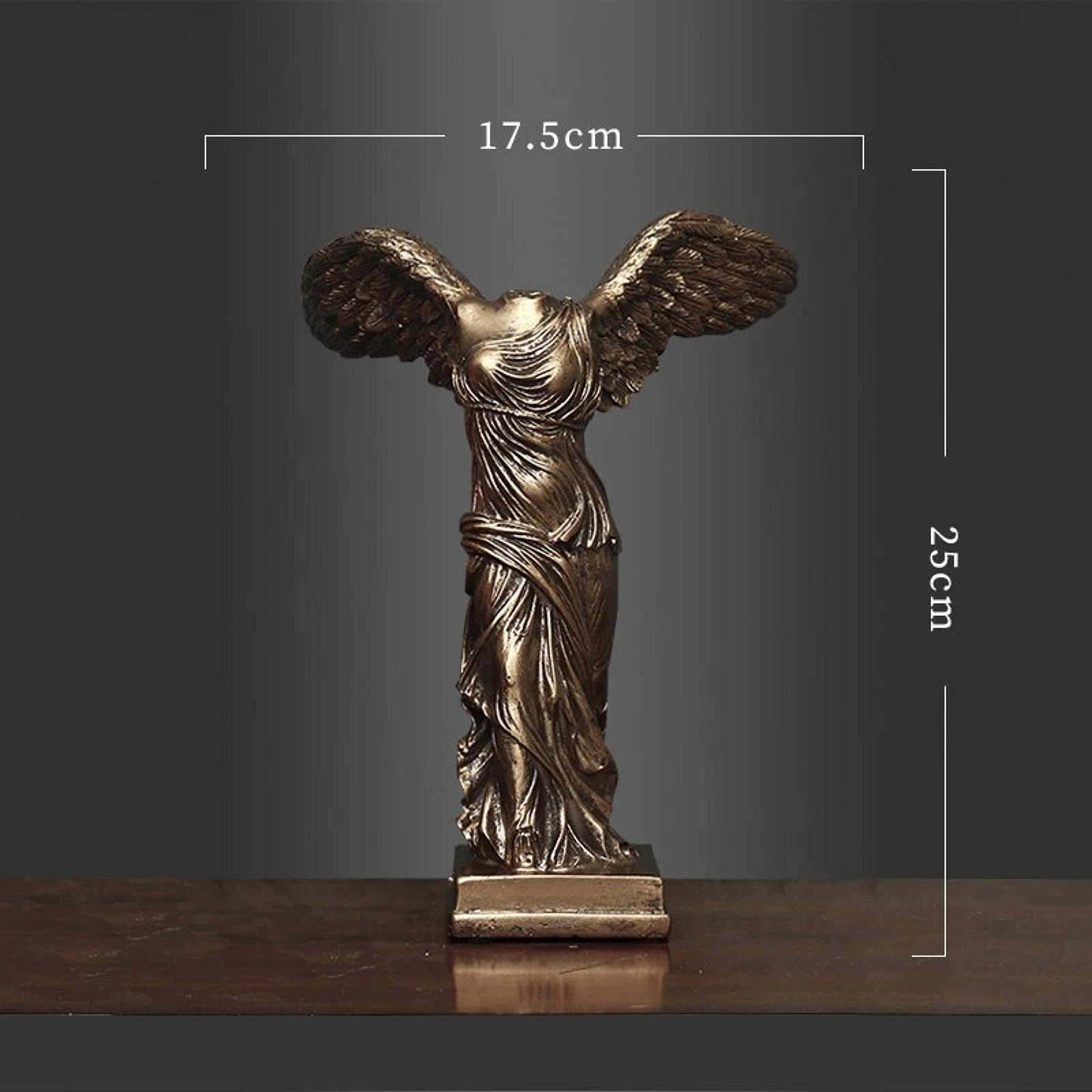 Winged Victory Goddess Statue: Retro Greek Office Desk Decoration for Living Room, Interior Shelf Decor & More – view 7