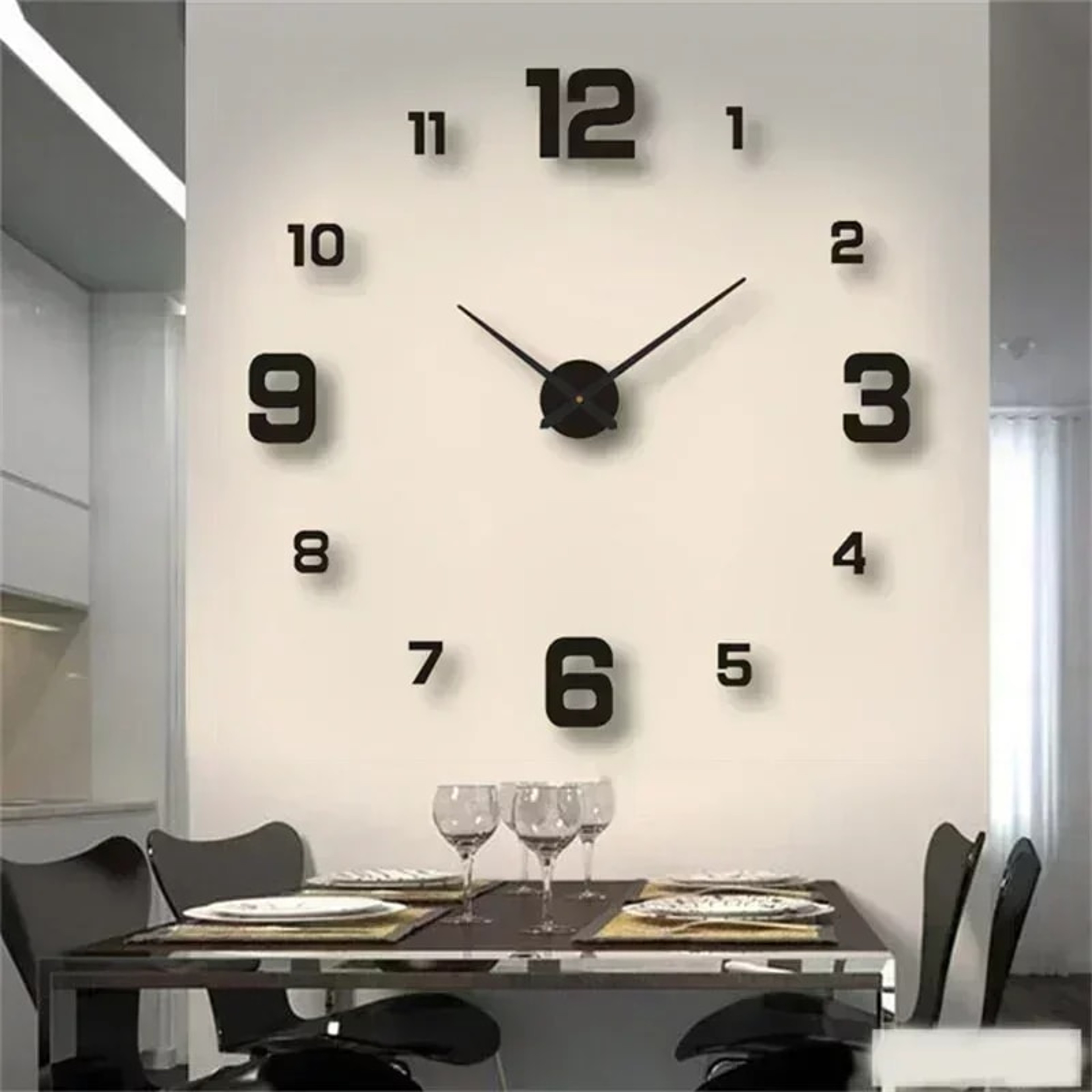 40cm Frameless Modern 3D Wall Clock Mirror Stickers | DIY Clock for Home, Office, Hotel, School Decoration – view 1