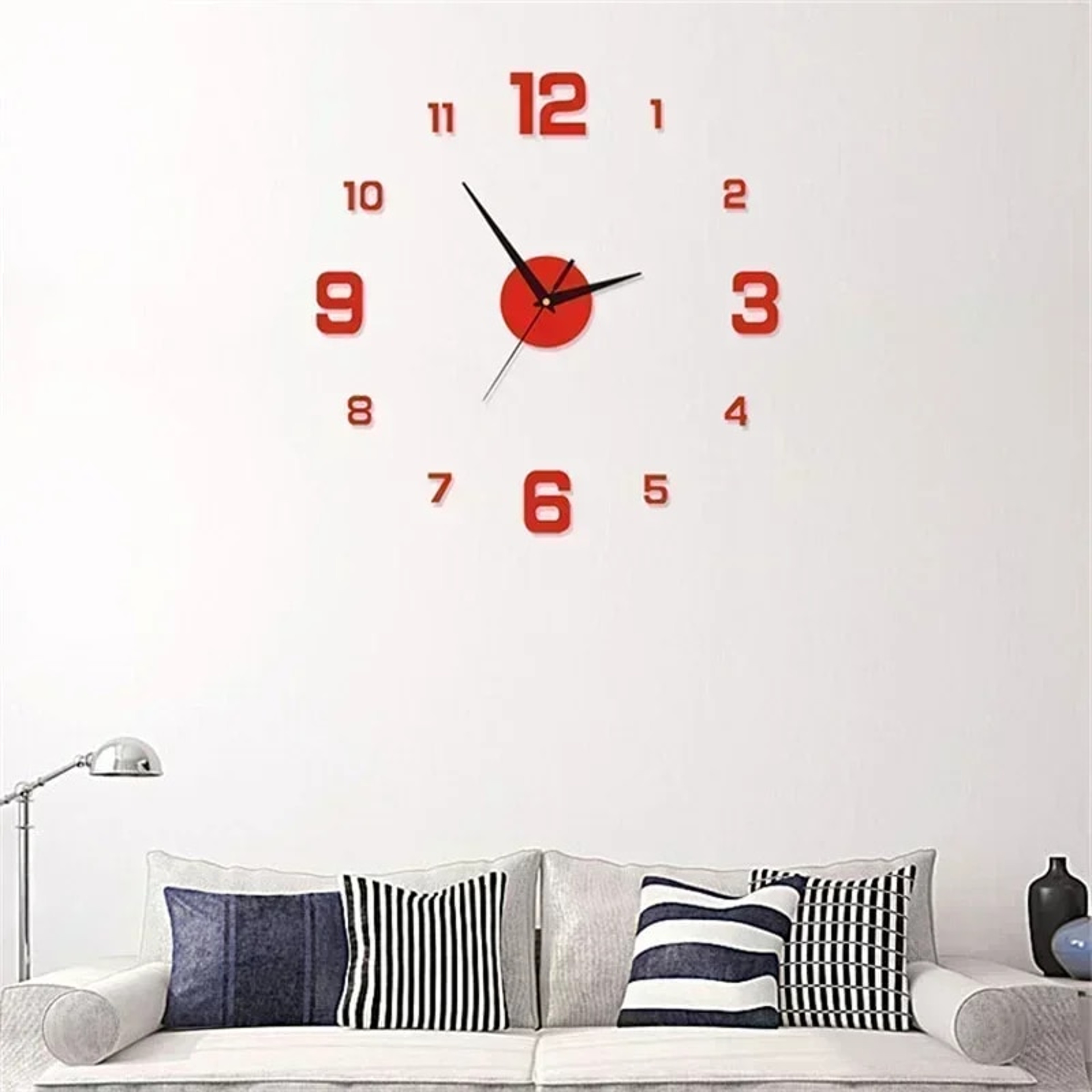40cm Frameless Modern 3D Wall Clock Mirror Stickers | DIY Clock for Home, Office, Hotel, School Decoration – view 3