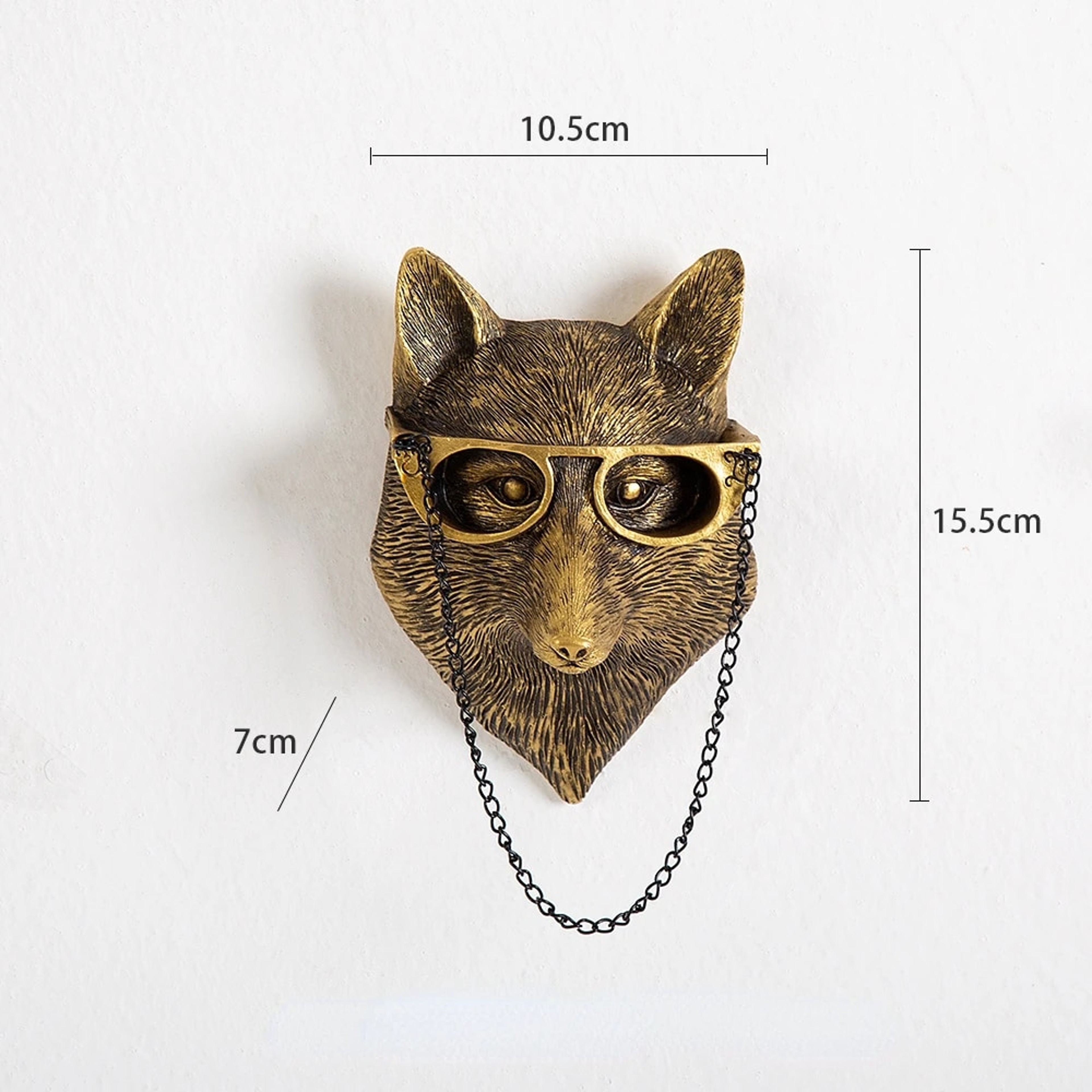 Antique Bronze Resin Animal Pendant: Golden Deer Head Wall Storage Hook - Decorative Figurines & Background Wall Accesso – view 11