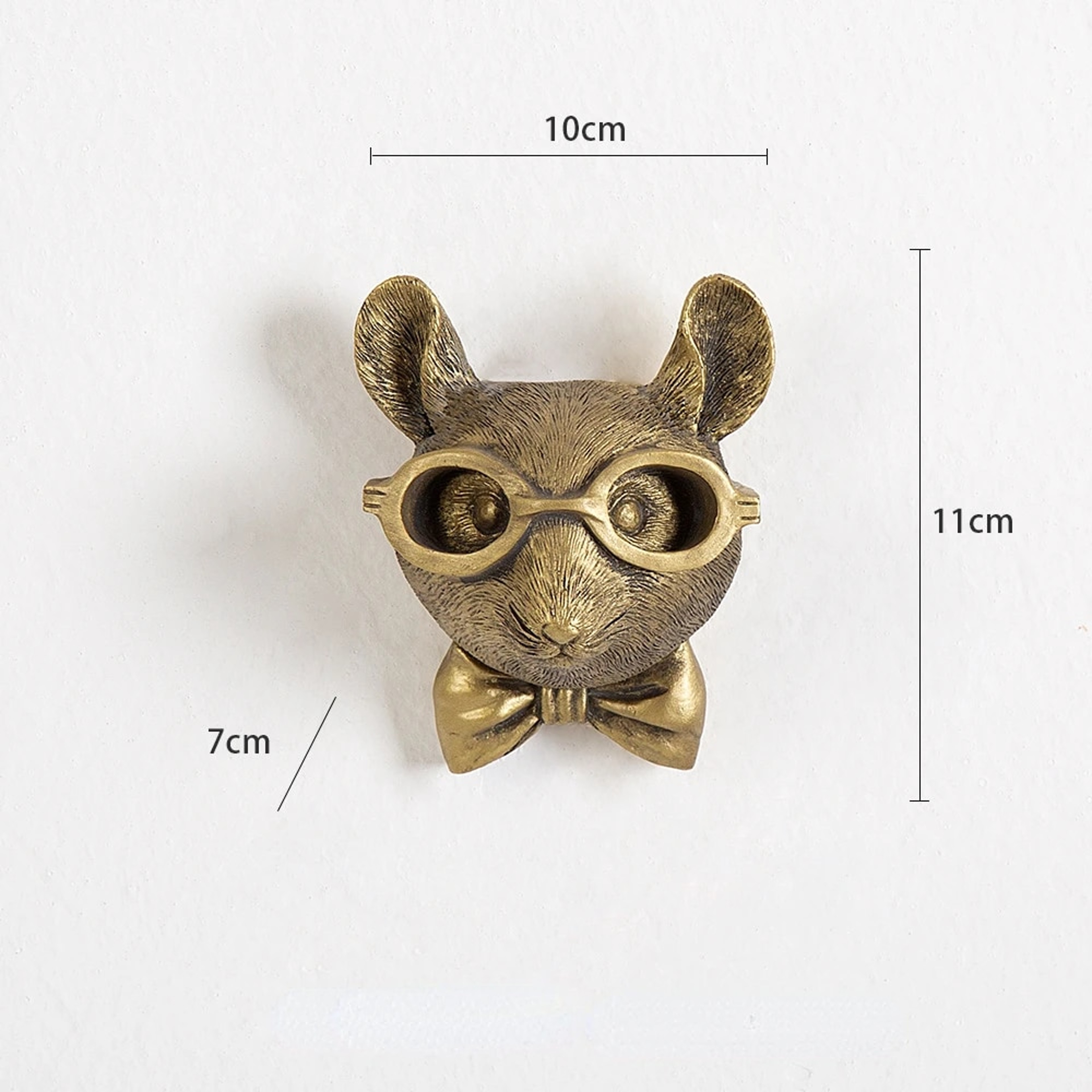 Antique Bronze Resin Animal Pendant: Golden Deer Head Wall Storage Hook - Decorative Figurines & Background Wall Accesso – view 8