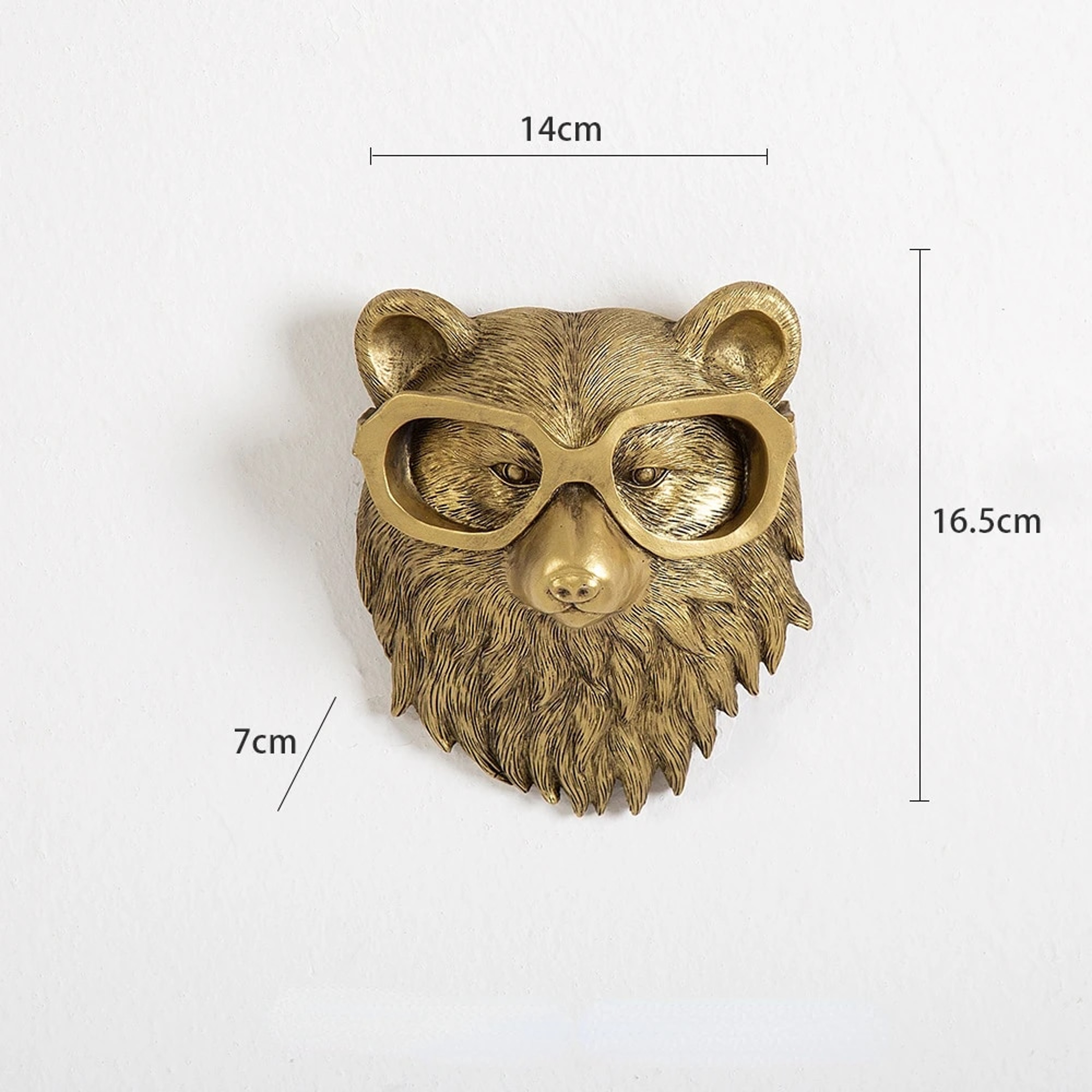 Antique Bronze Resin Animal Pendant: Golden Deer Head Wall Storage Hook - Decorative Figurines & Background Wall Accesso – view 9