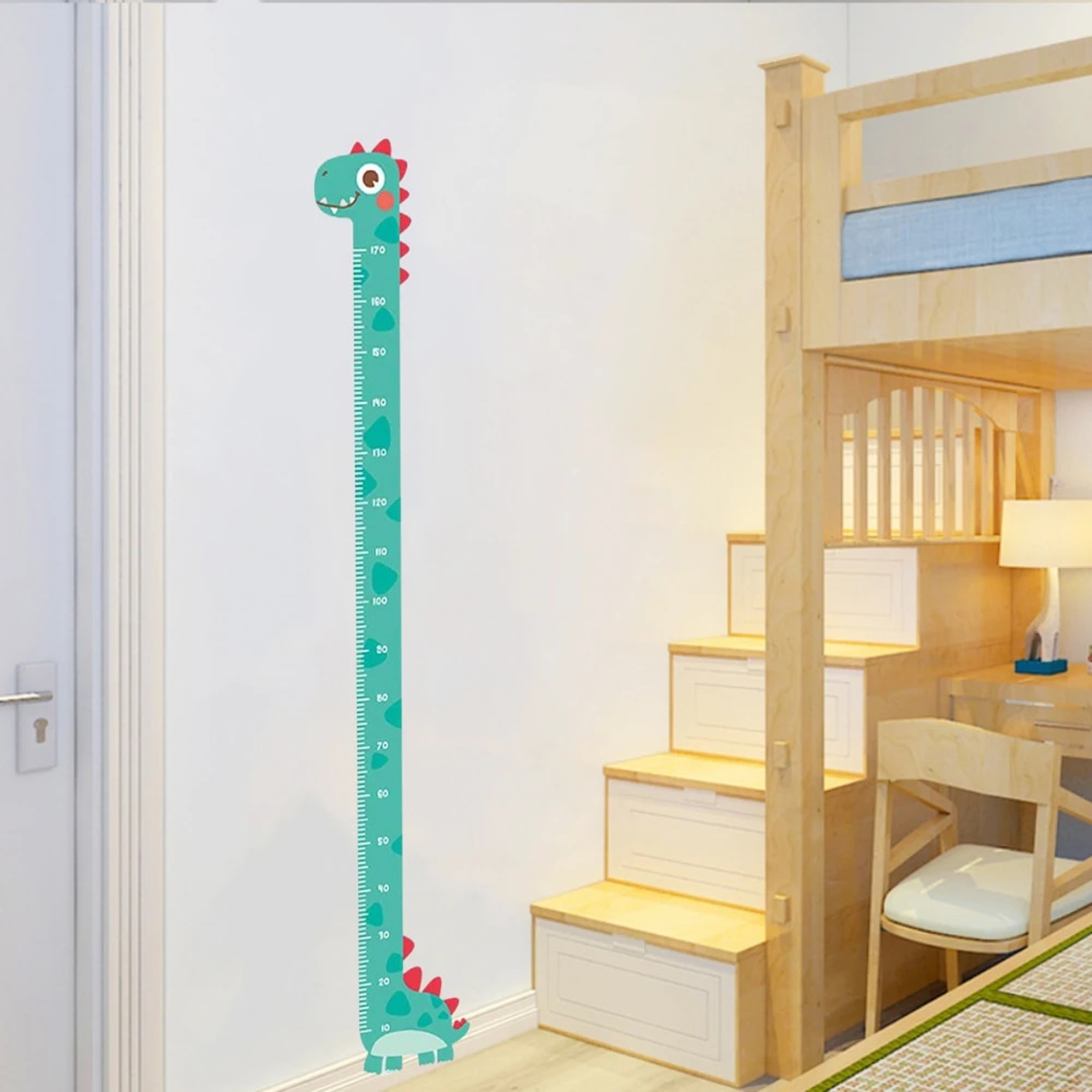 Cute Cartoon Height Sticker - Unicorn Dinosaur Giraffe Wall Ruler for Kids Room Decor – view 2