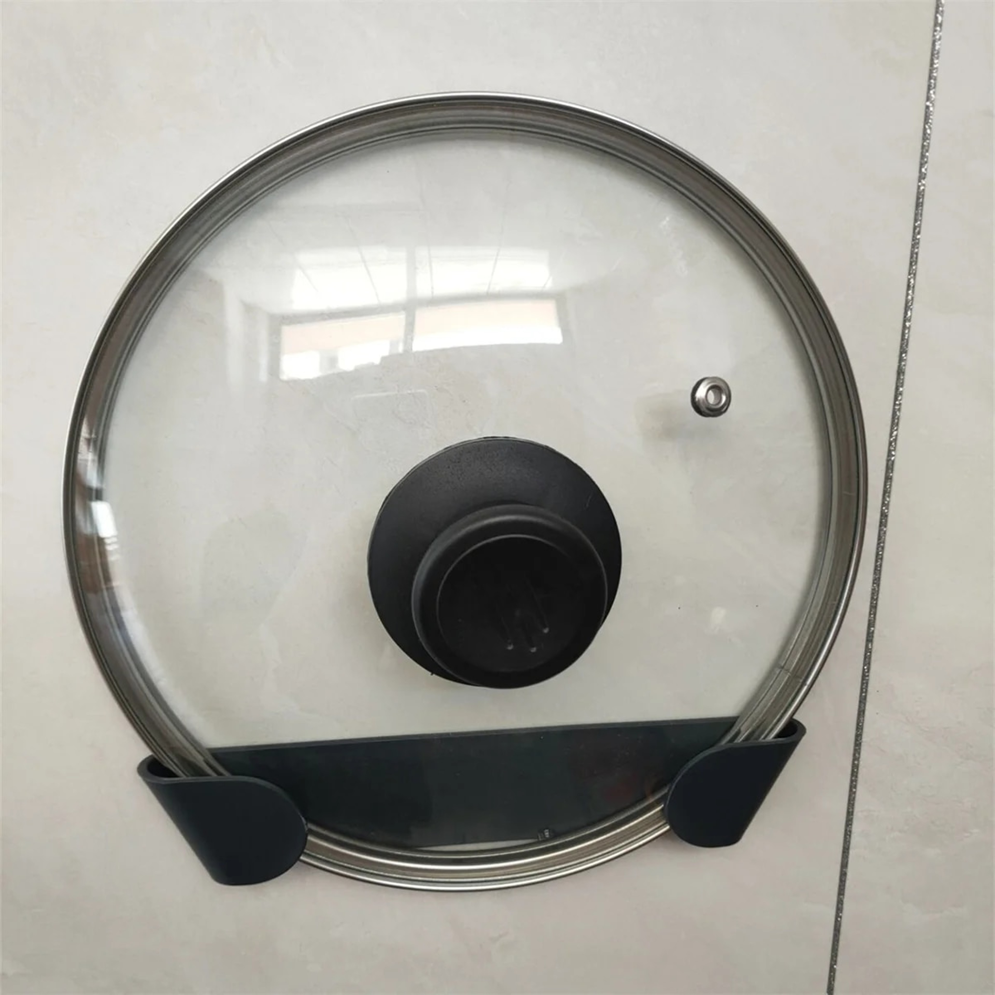 Pot Lid Storage Holder: Wall Mounted Adhesive Organizer for Kitchen - 1/2/12Pcs – view 5