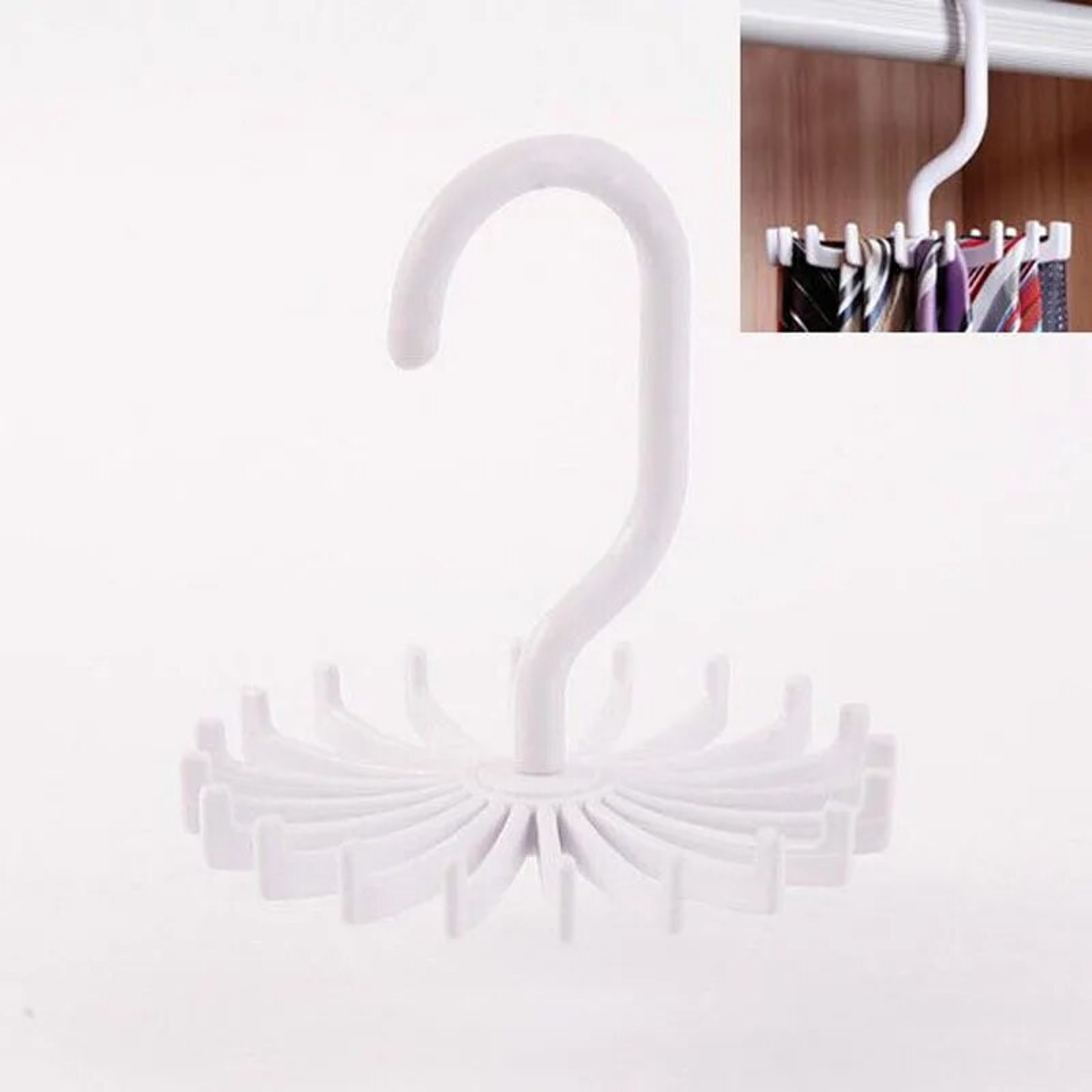 Rotating Hook Holder Rack: Space-Saving Tie Belt & Scarf Organizer for Closet – view 10