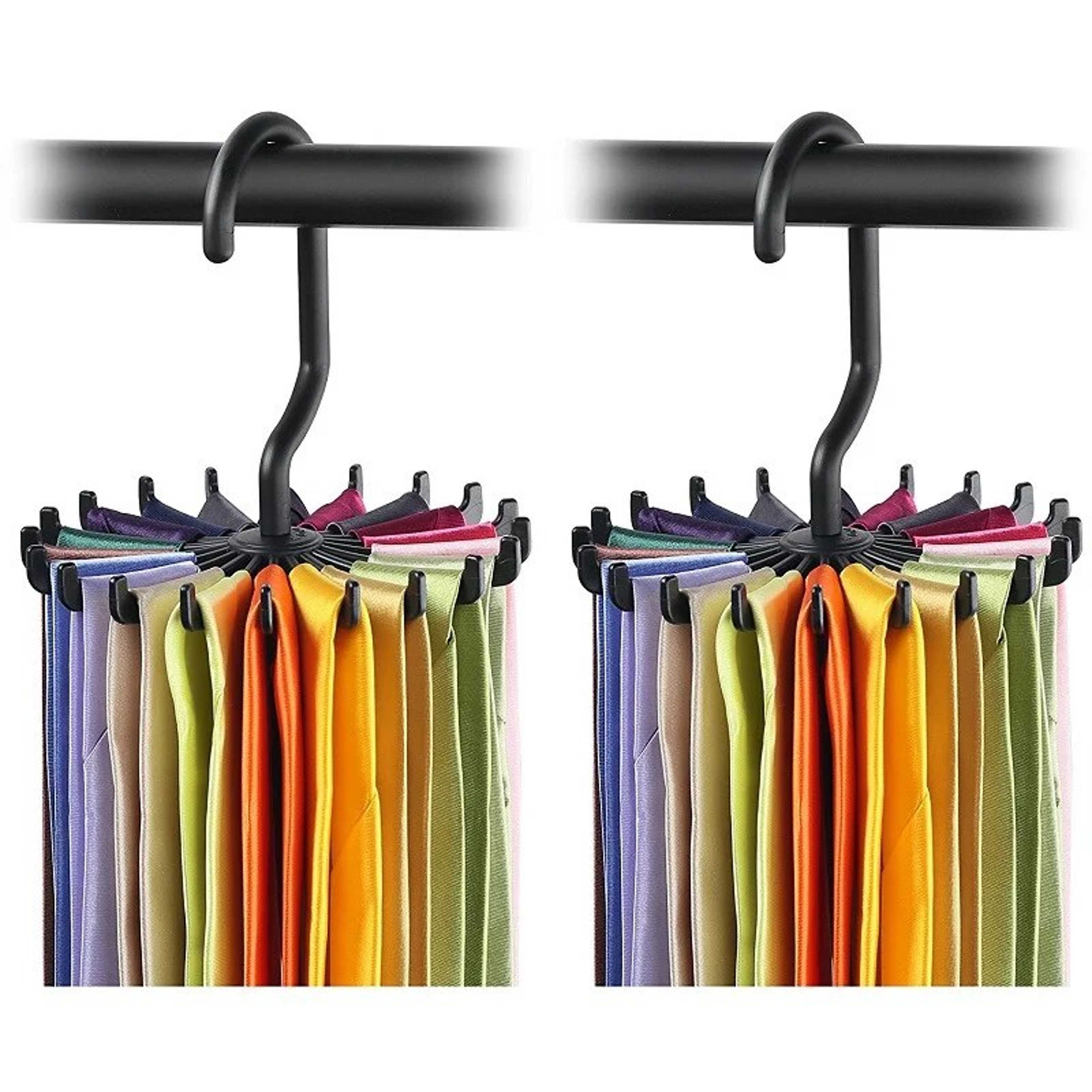 Rotating Hook Holder Rack: Space-Saving Tie Belt & Scarf Organizer for Closet – view 2