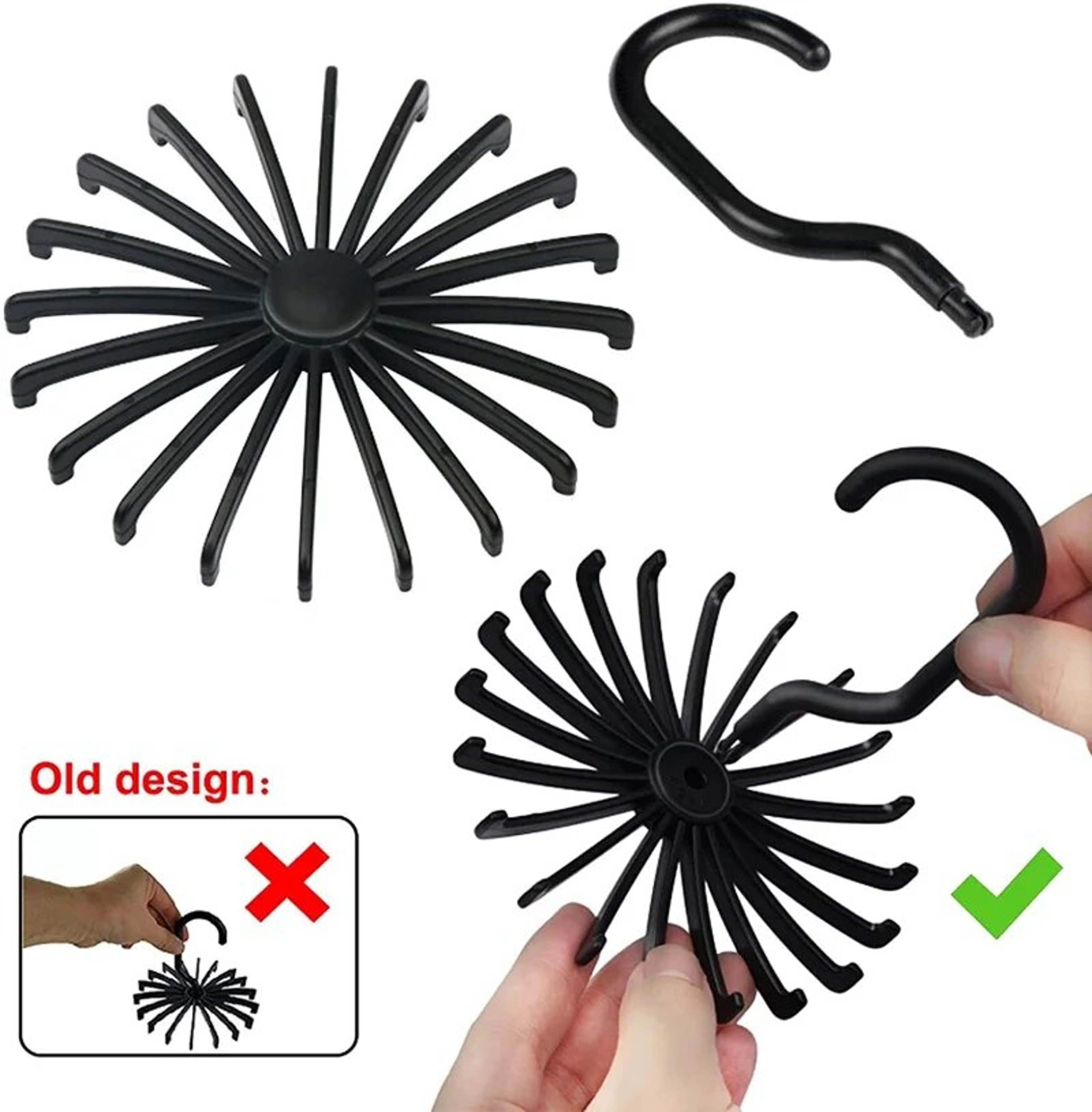Rotating Hook Holder Rack: Space-Saving Tie Belt & Scarf Organizer for Closet – view 3