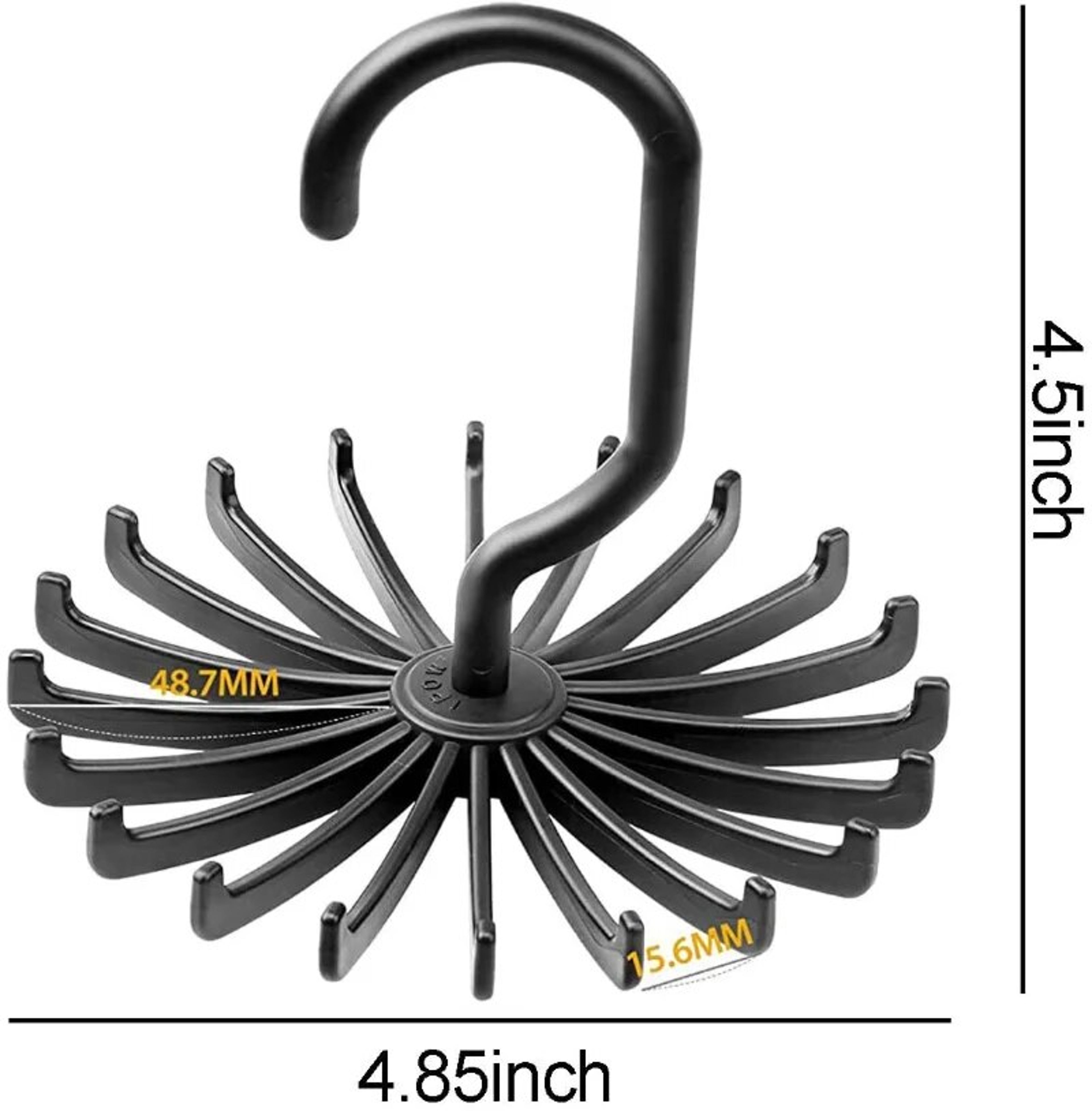 Rotating Hook Holder Rack: Space-Saving Tie Belt & Scarf Organizer for Closet – view 5