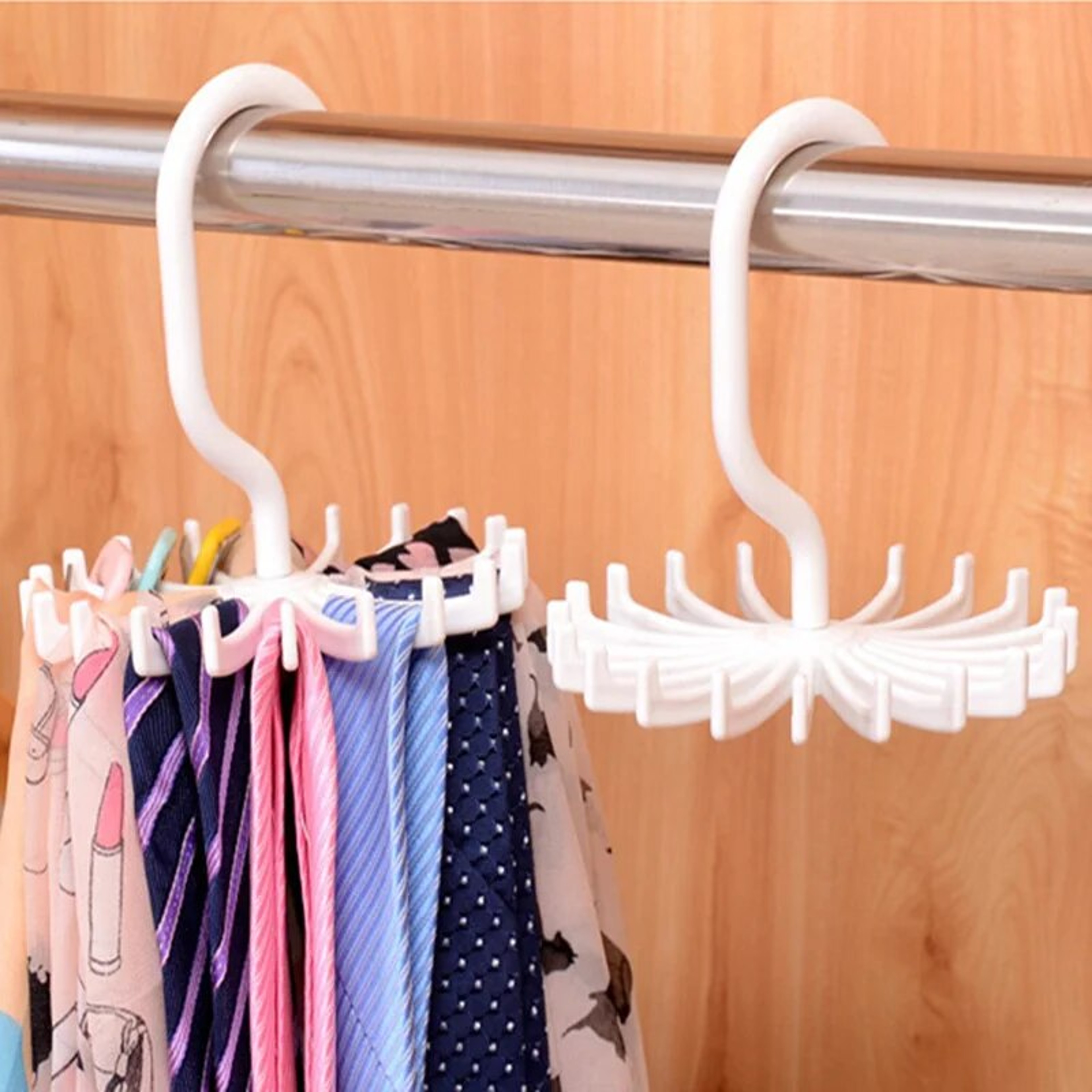 Rotating Hook Holder Rack: Space-Saving Tie Belt & Scarf Organizer for Closet – view 6