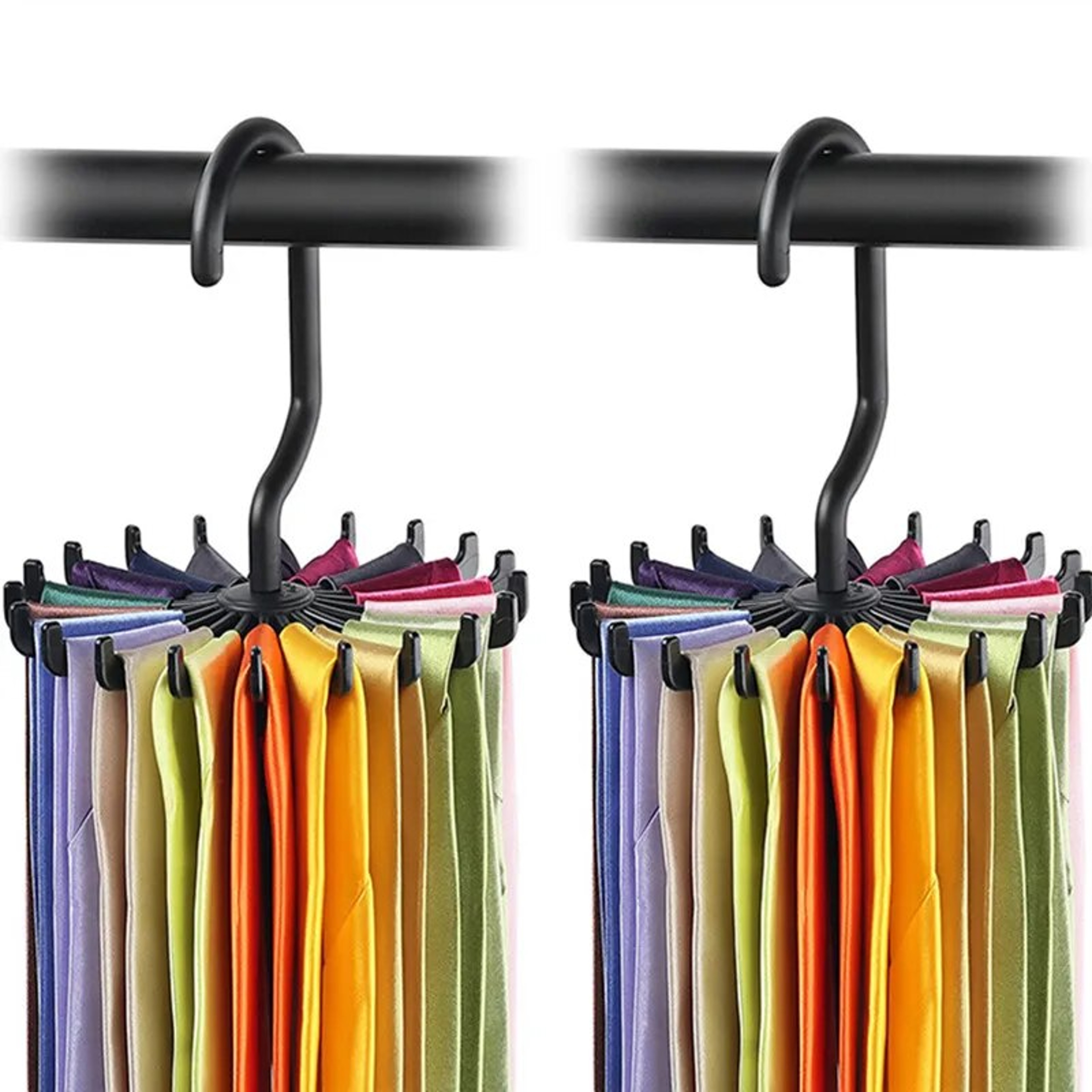 Rotating Hook Holder Rack: Space-Saving Tie Belt & Scarf Organizer for Closet – view 8