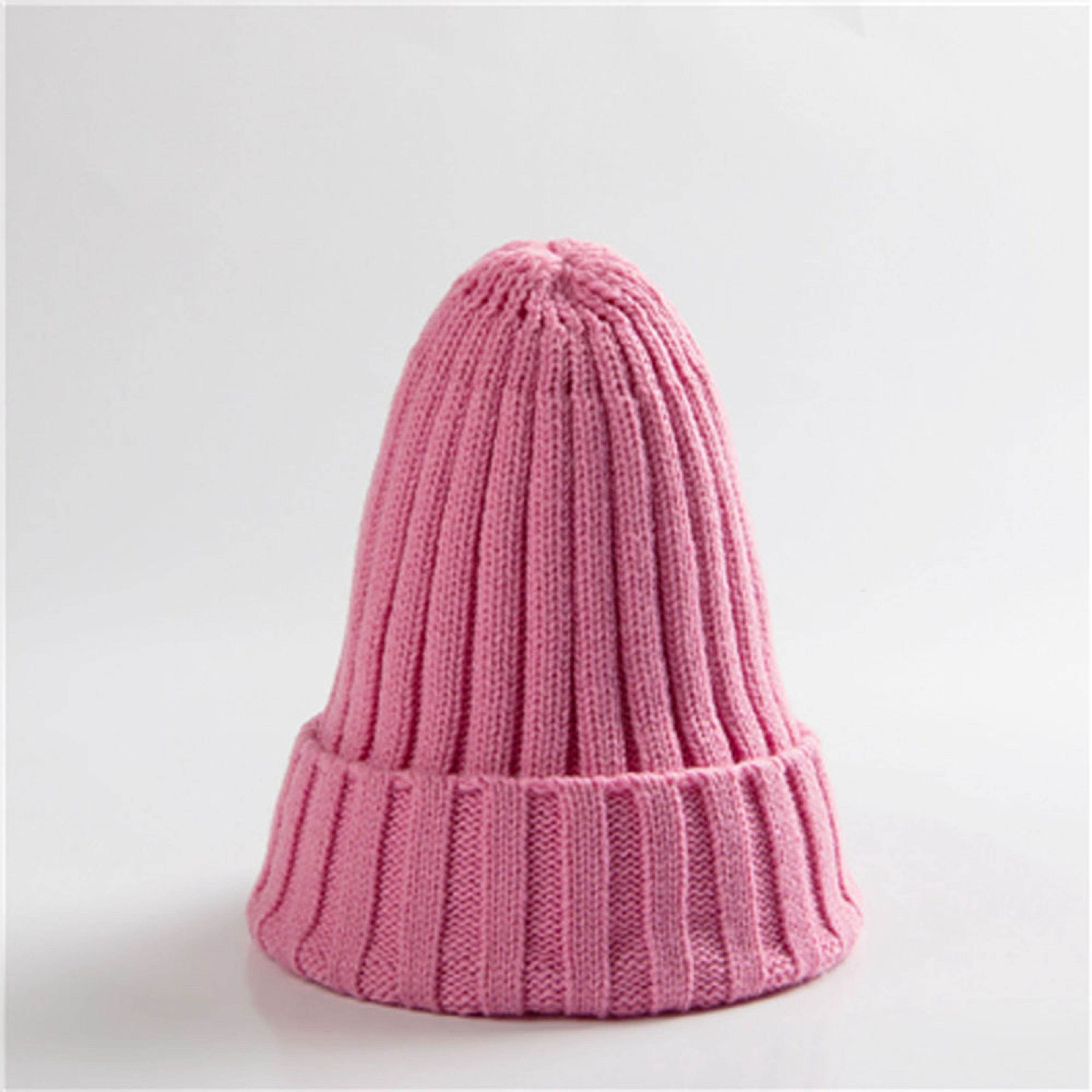 Trendy Knitted Beanie, Solid Color Winter Hat, Warm Ear Protection for Men and Women, Chunky Curl Edge Hood – view 1