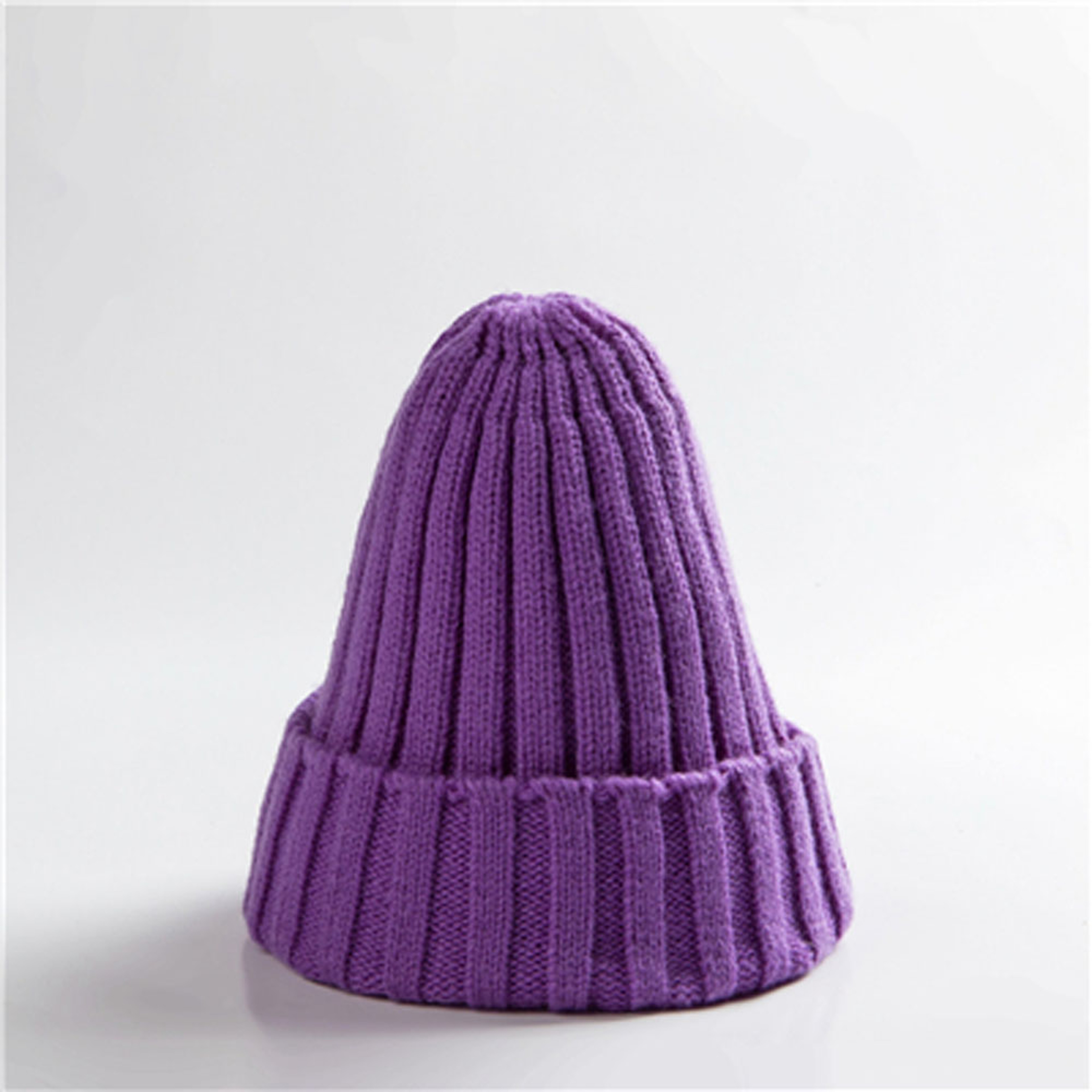 Trendy Knitted Beanie, Solid Color Winter Hat, Warm Ear Protection for Men and Women, Chunky Curl Edge Hood – view 11