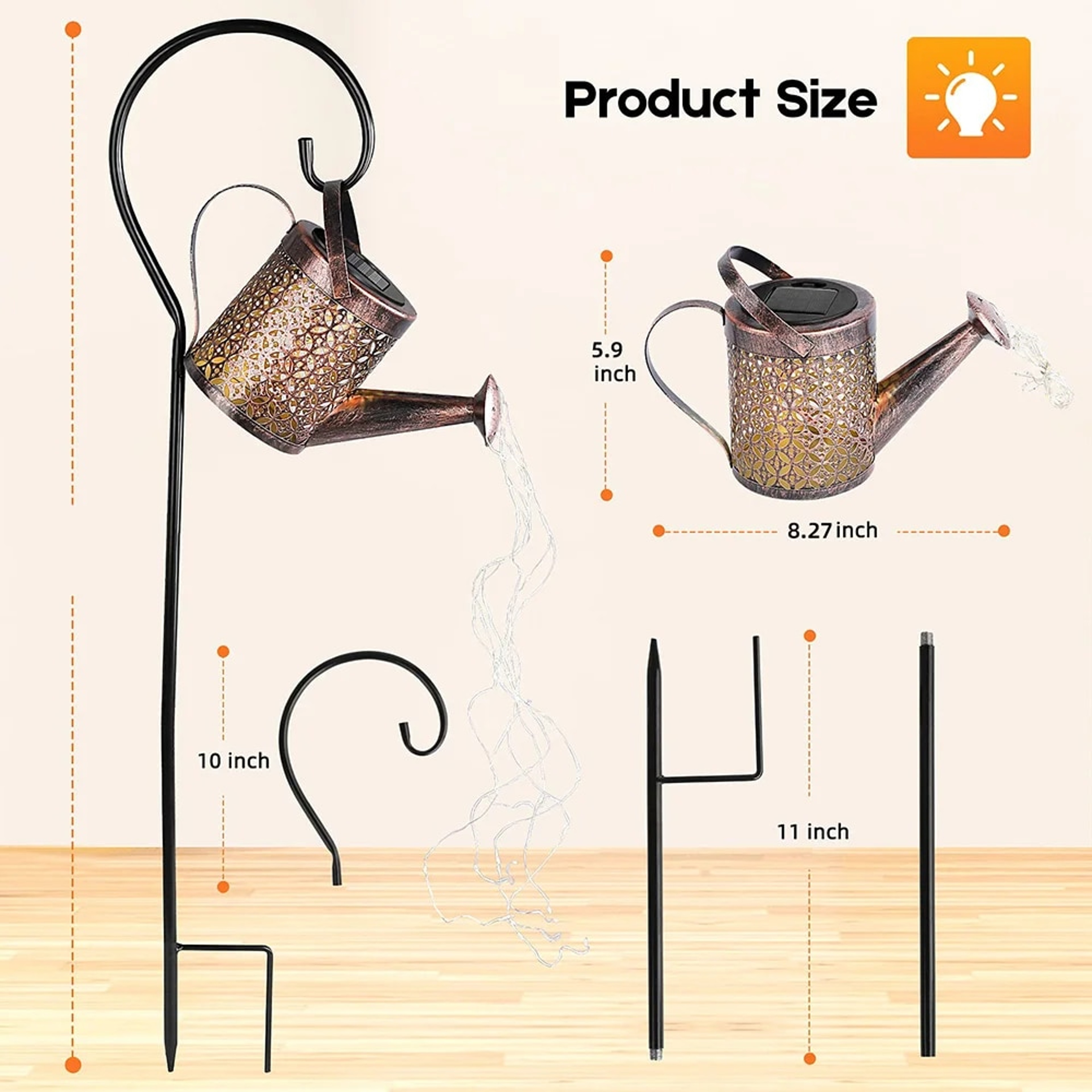 Solar Watering Can Light: Outdoor Garden Decor – view 5
